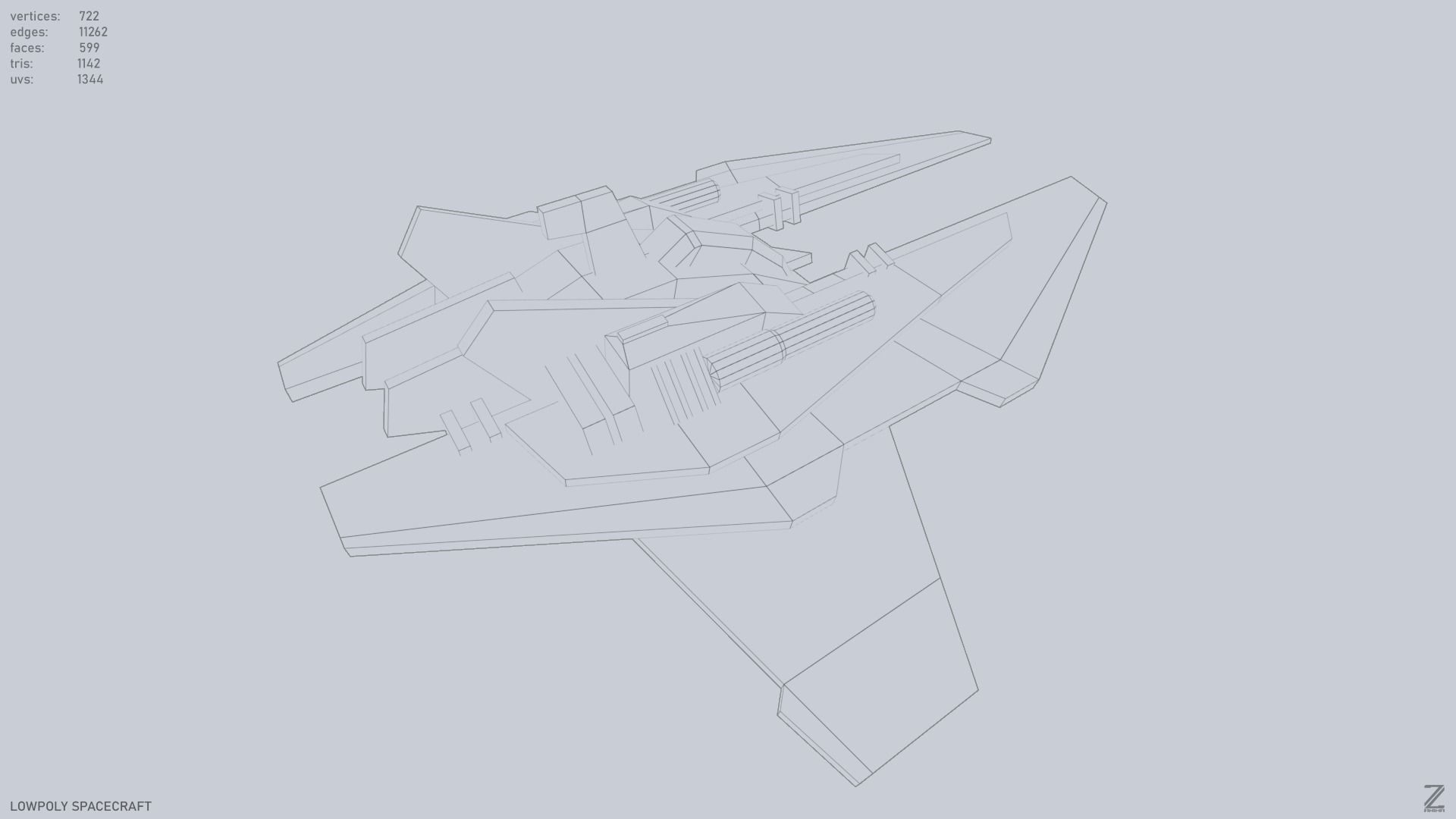 Low poly spacecraft Low-poly 3D model_12