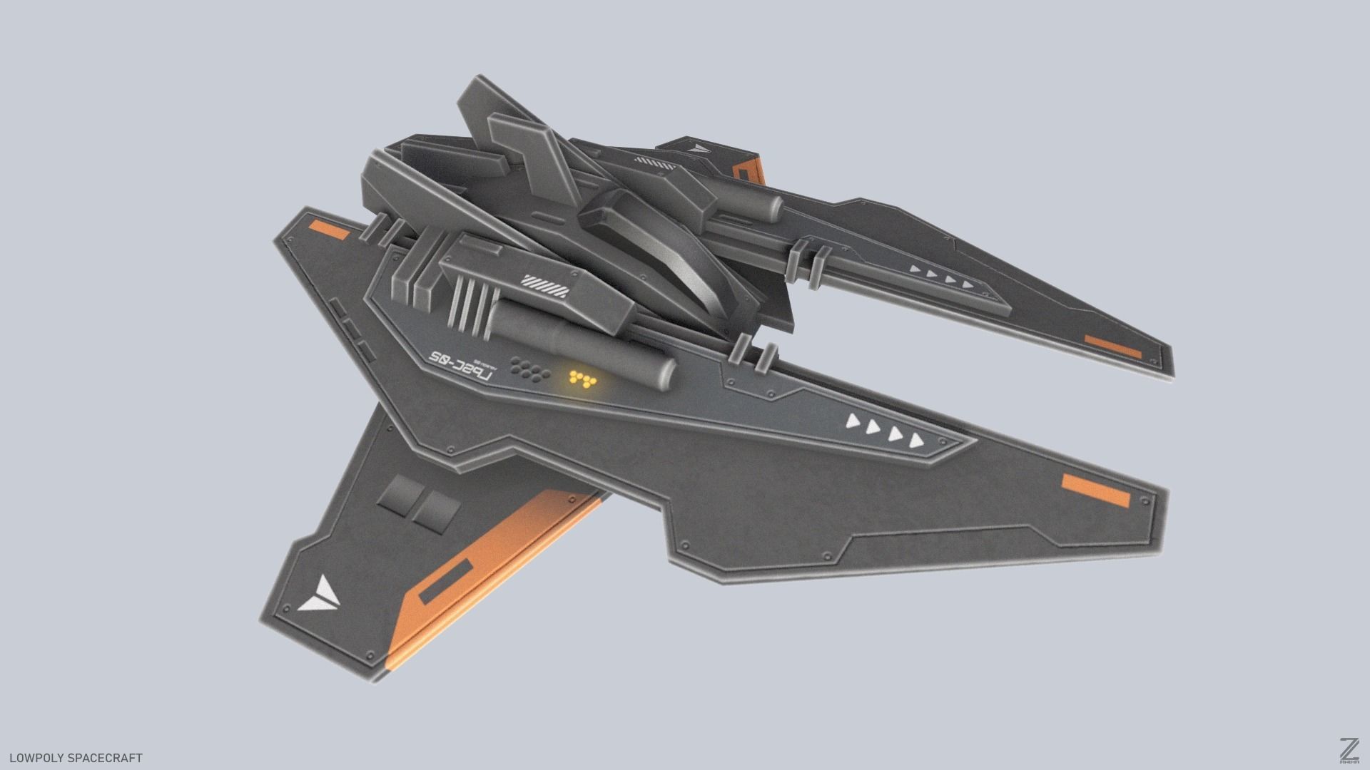 Low poly spacecraft Low-poly 3D model_6