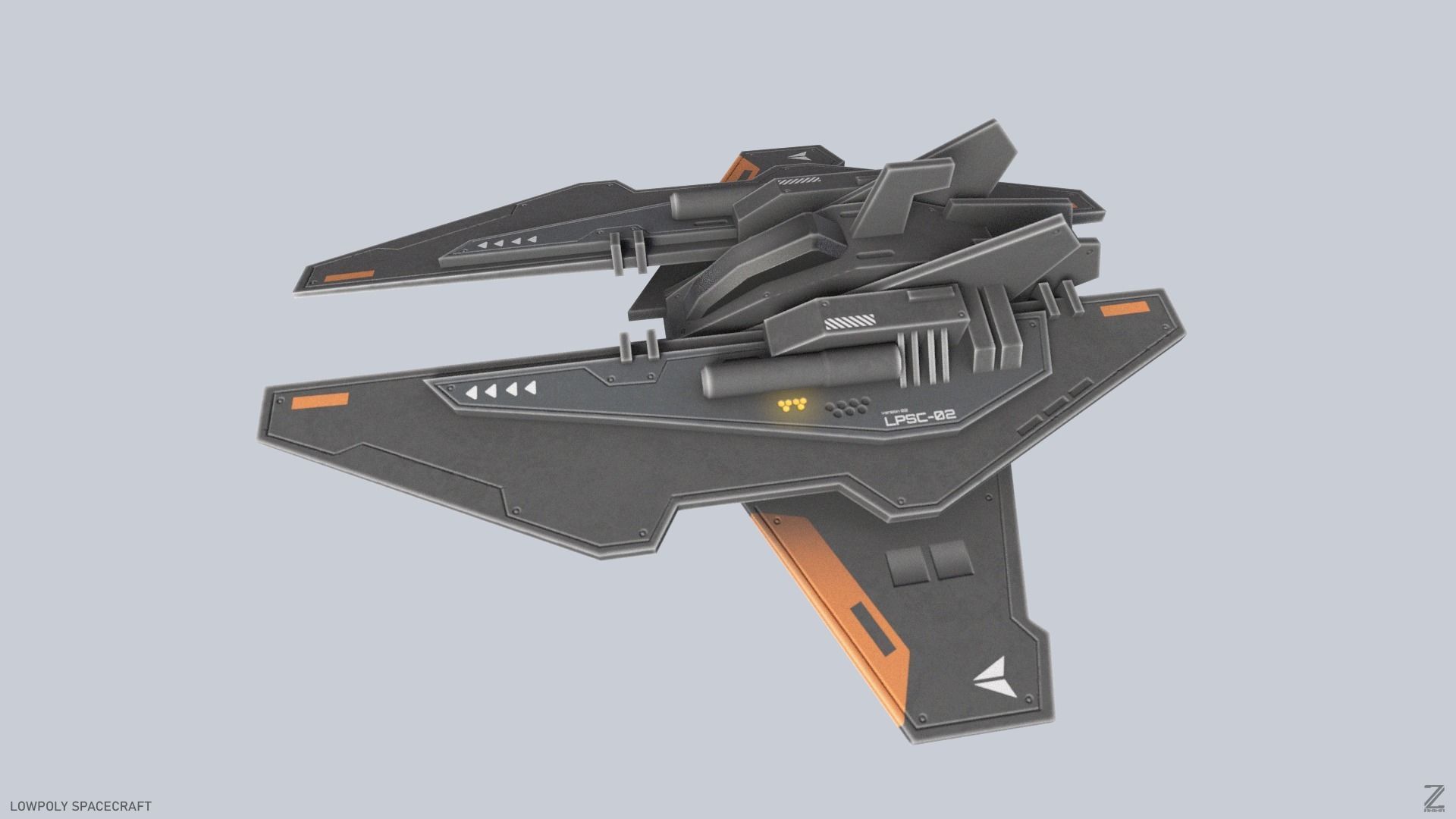 Low poly spacecraft Low-poly 3D model_1