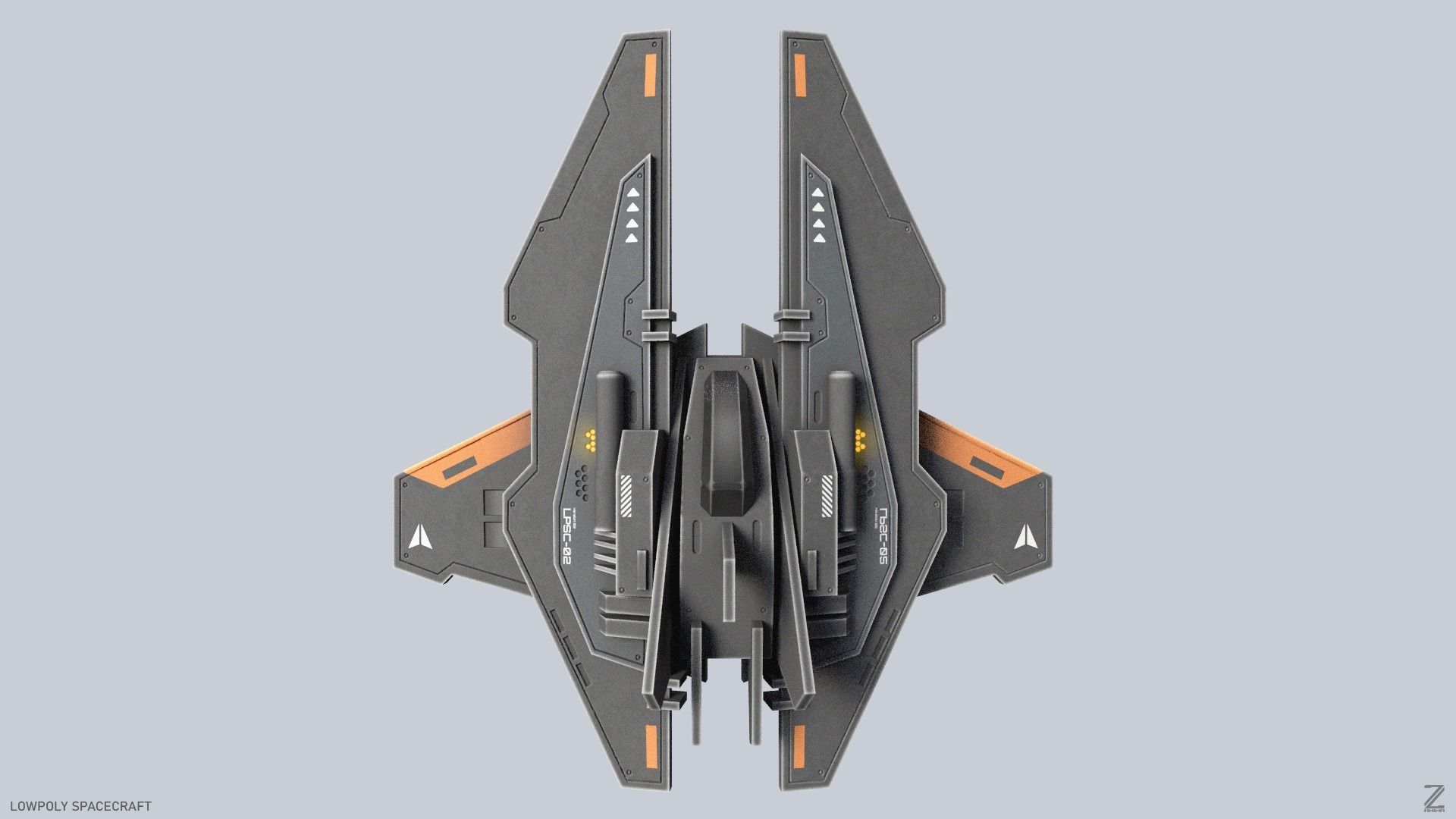 Low poly spacecraft Low-poly 3D model_4