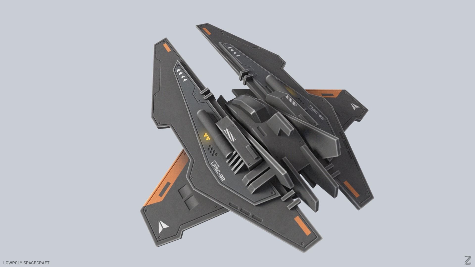 Low poly spacecraft Low-poly 3D model_3