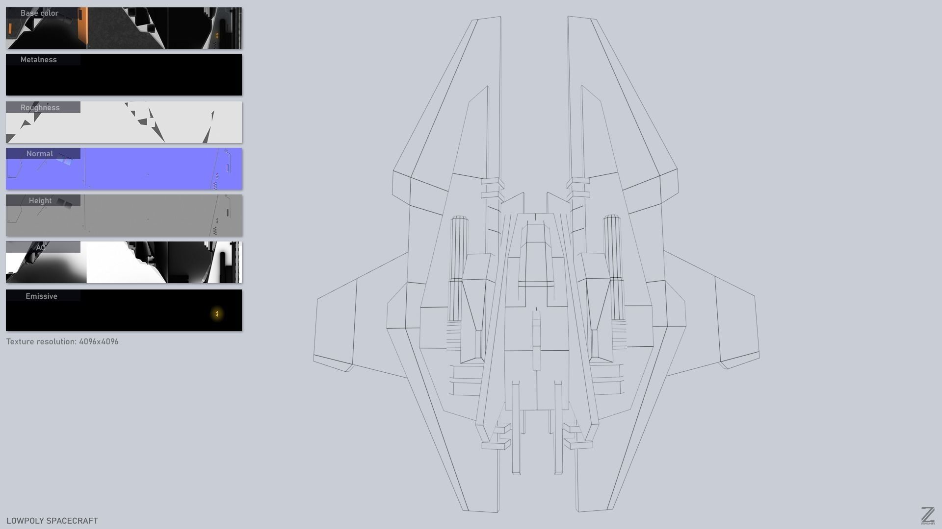Low poly spacecraft Low-poly 3D model_2