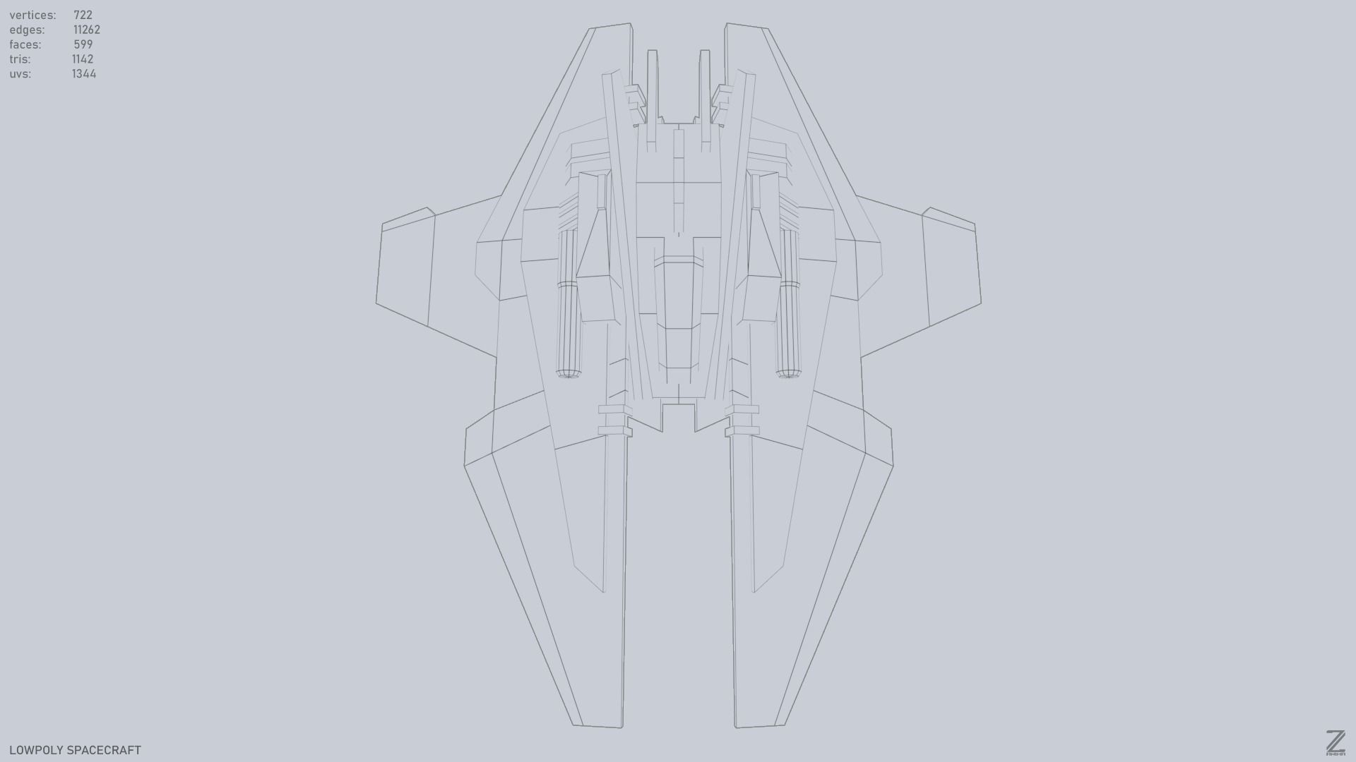 Low poly spacecraft Low-poly 3D model_14