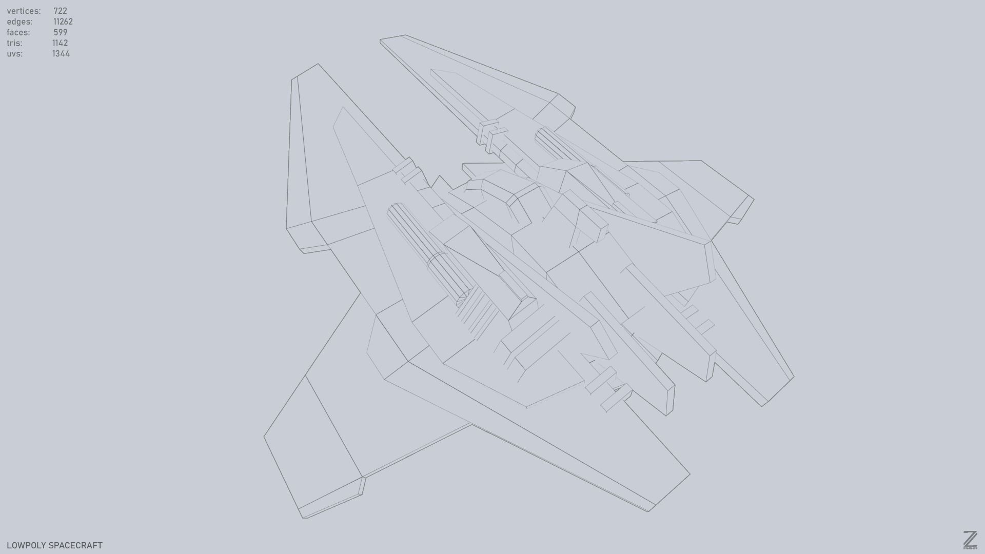 Low poly spacecraft Low-poly 3D model_10