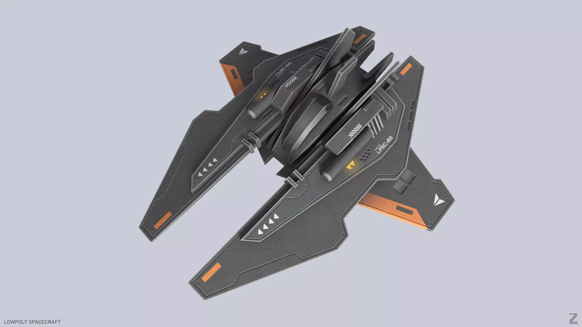 Low poly spacecraft Low-poly 3D model_0