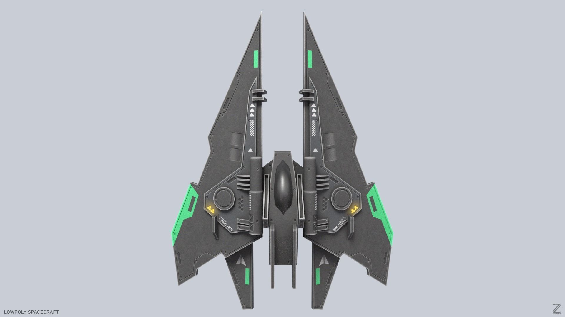 Low poly spacecraft Low-poly 3D model_4