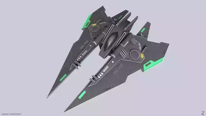 Low poly spacecraft Low-poly 3D model