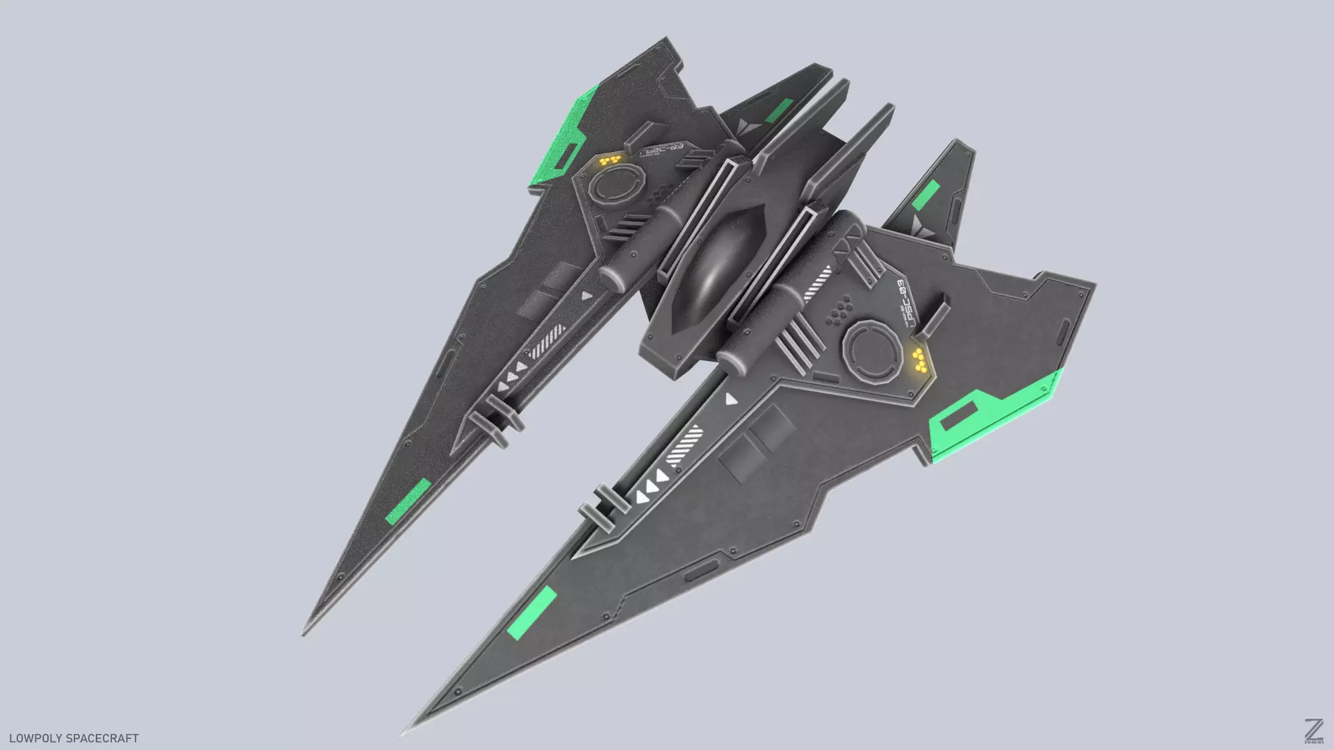 Low poly spacecraft Low-poly 3D model_0