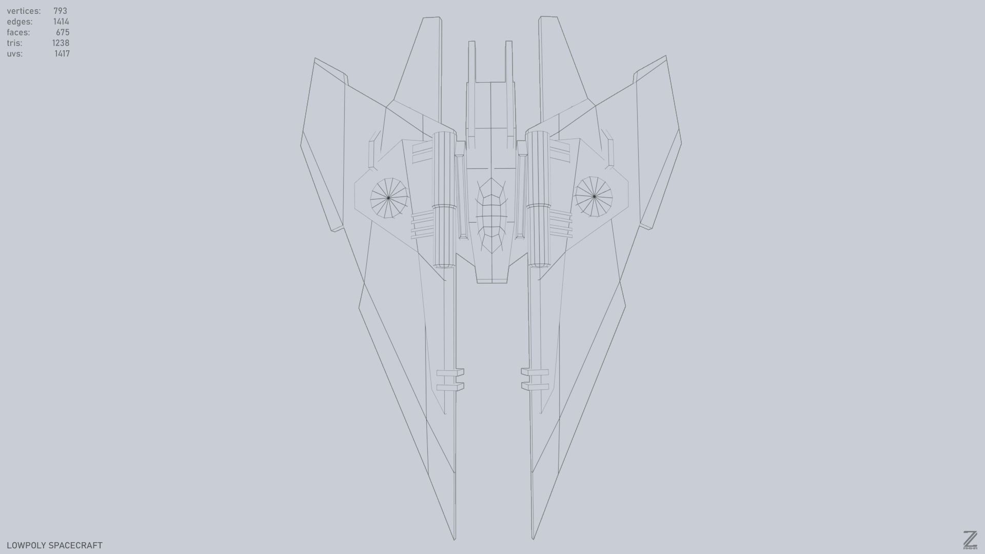 Low poly spacecraft Low-poly 3D model_14