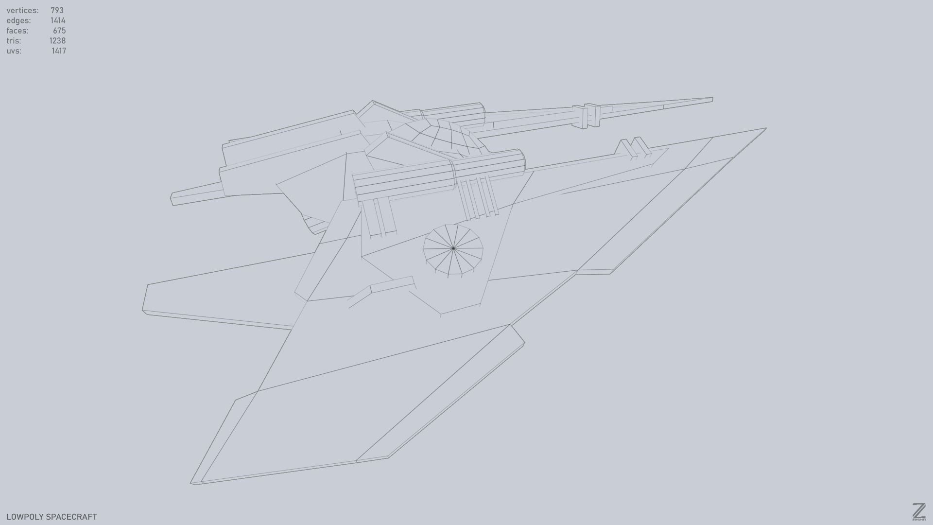 Low poly spacecraft Low-poly 3D model_12