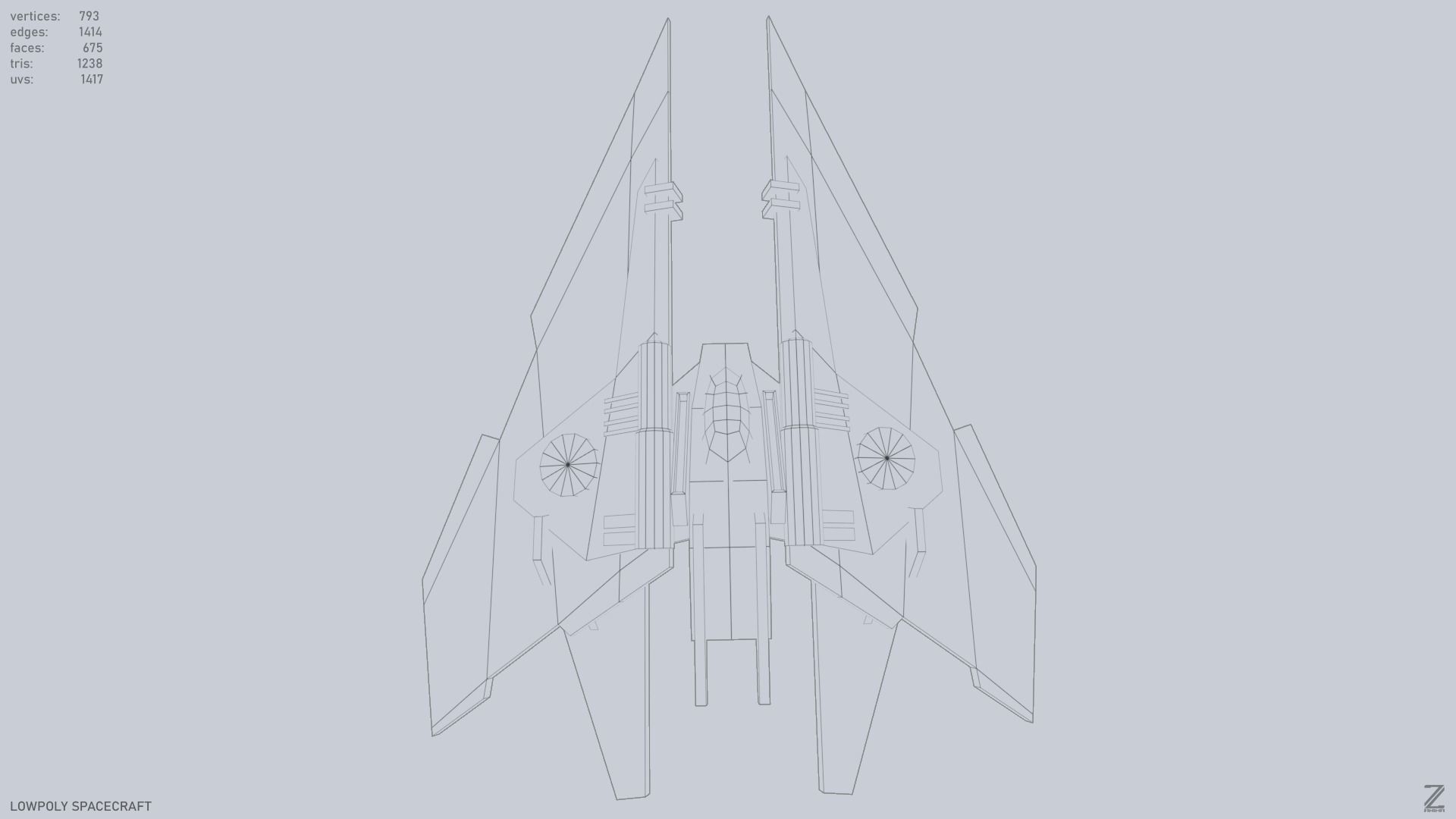 Low poly spacecraft Low-poly 3D model_11