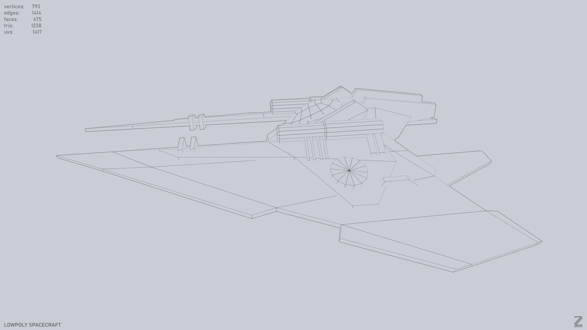 Low poly spacecraft Low-poly 3D model_9