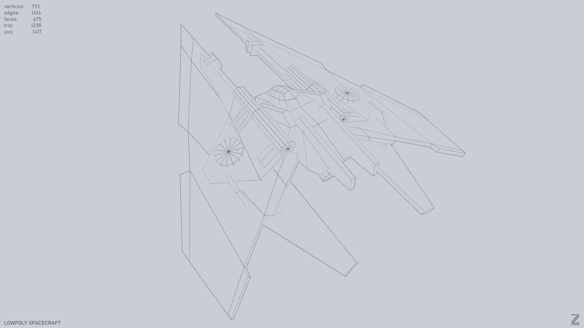 Low poly spacecraft Low-poly 3D model_10