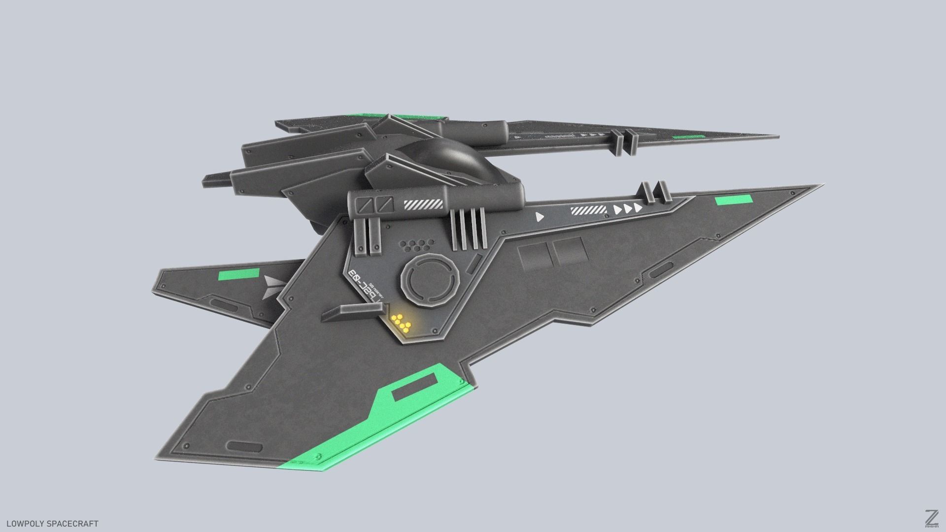 Low poly spacecraft Low-poly 3D model_6