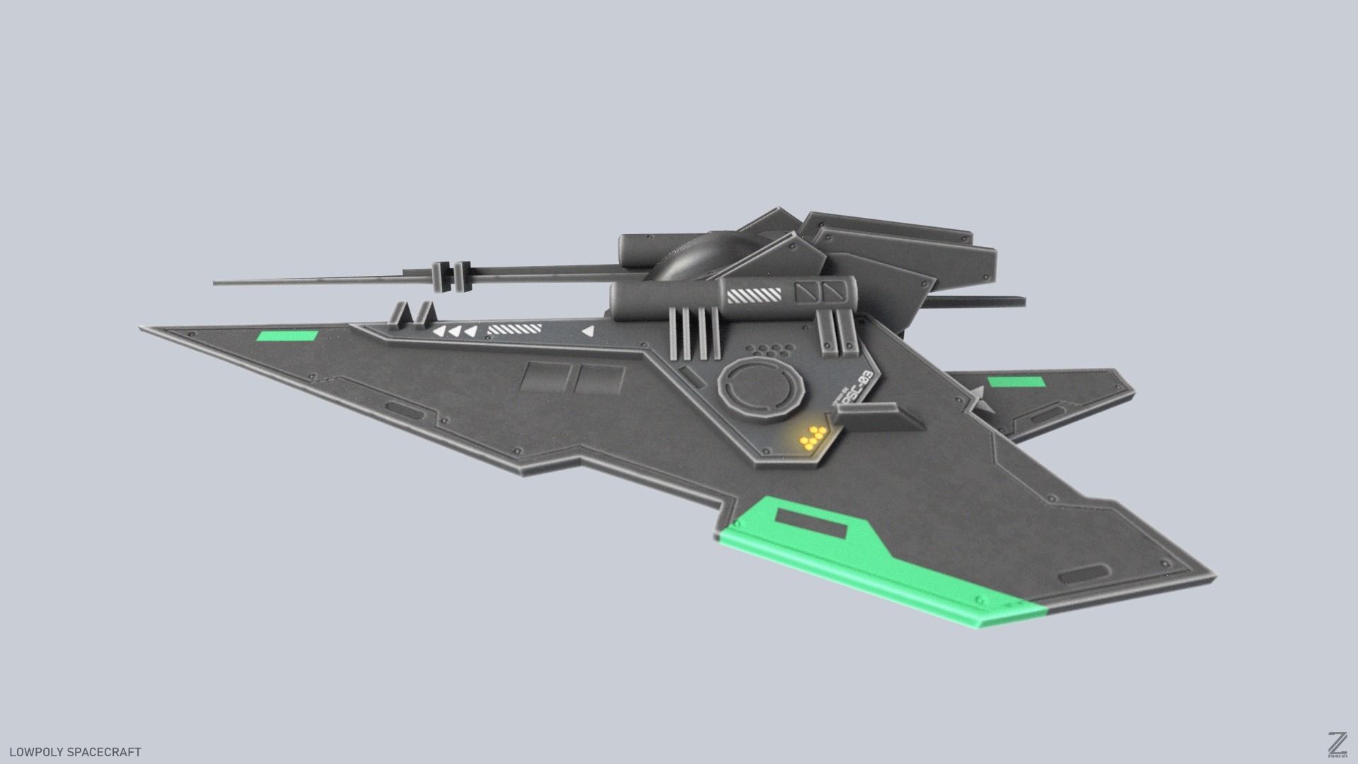 Low poly spacecraft Low-poly 3D model_1
