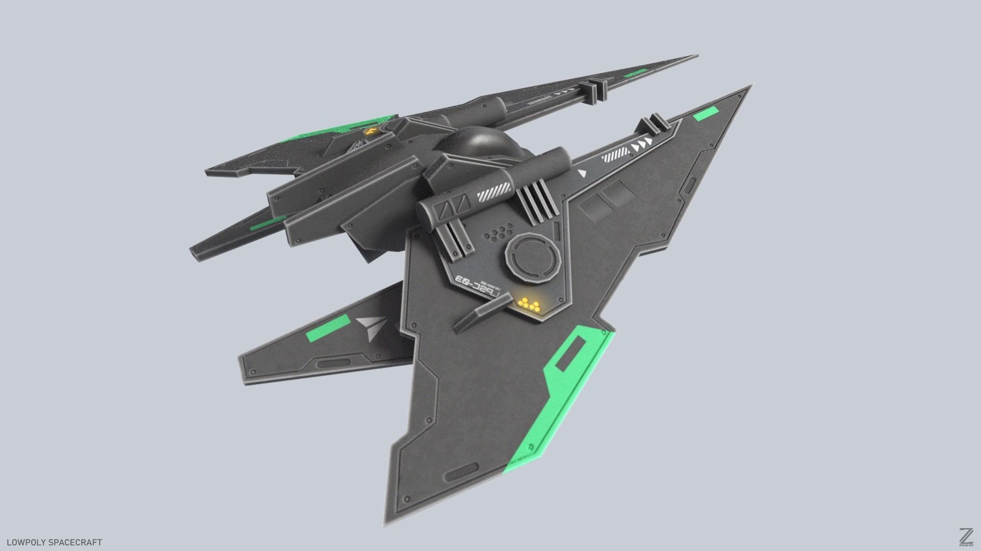 Low poly spacecraft Low-poly 3D model_5
