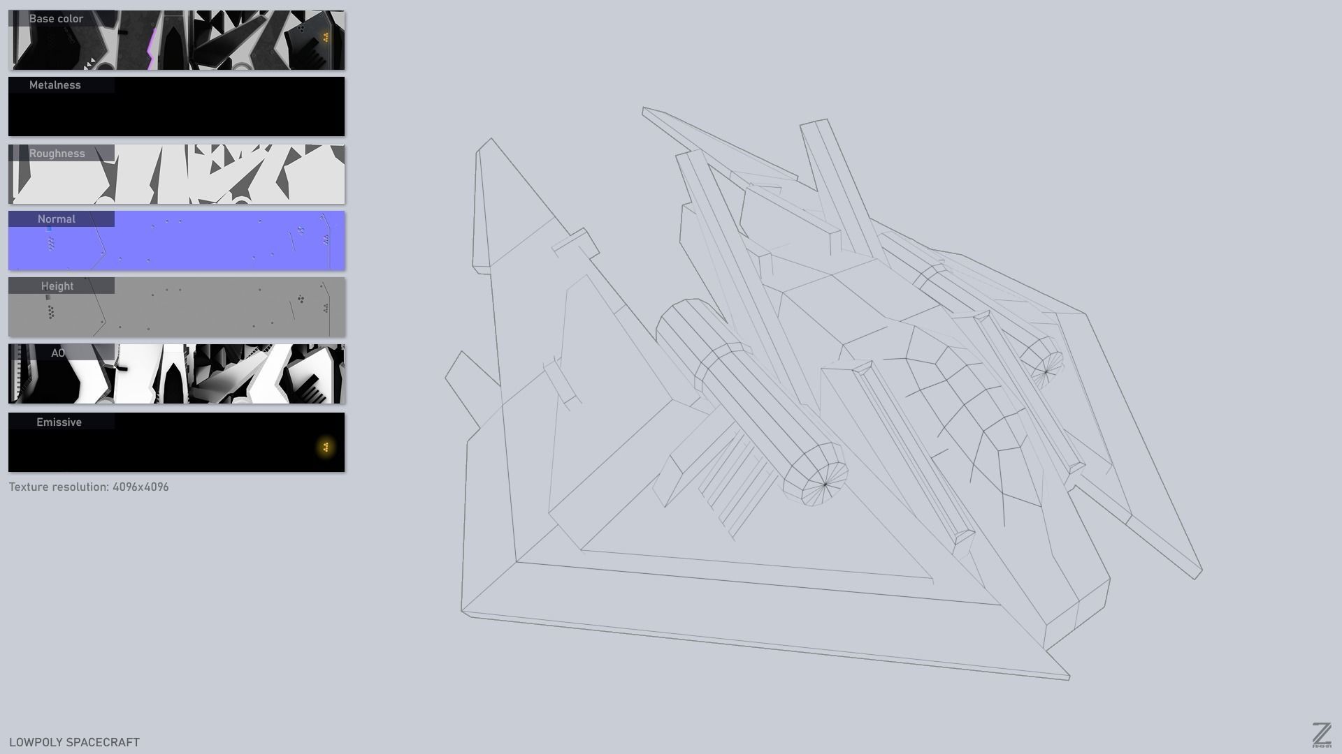 Low poly spacecraft Low-poly 3D model_2