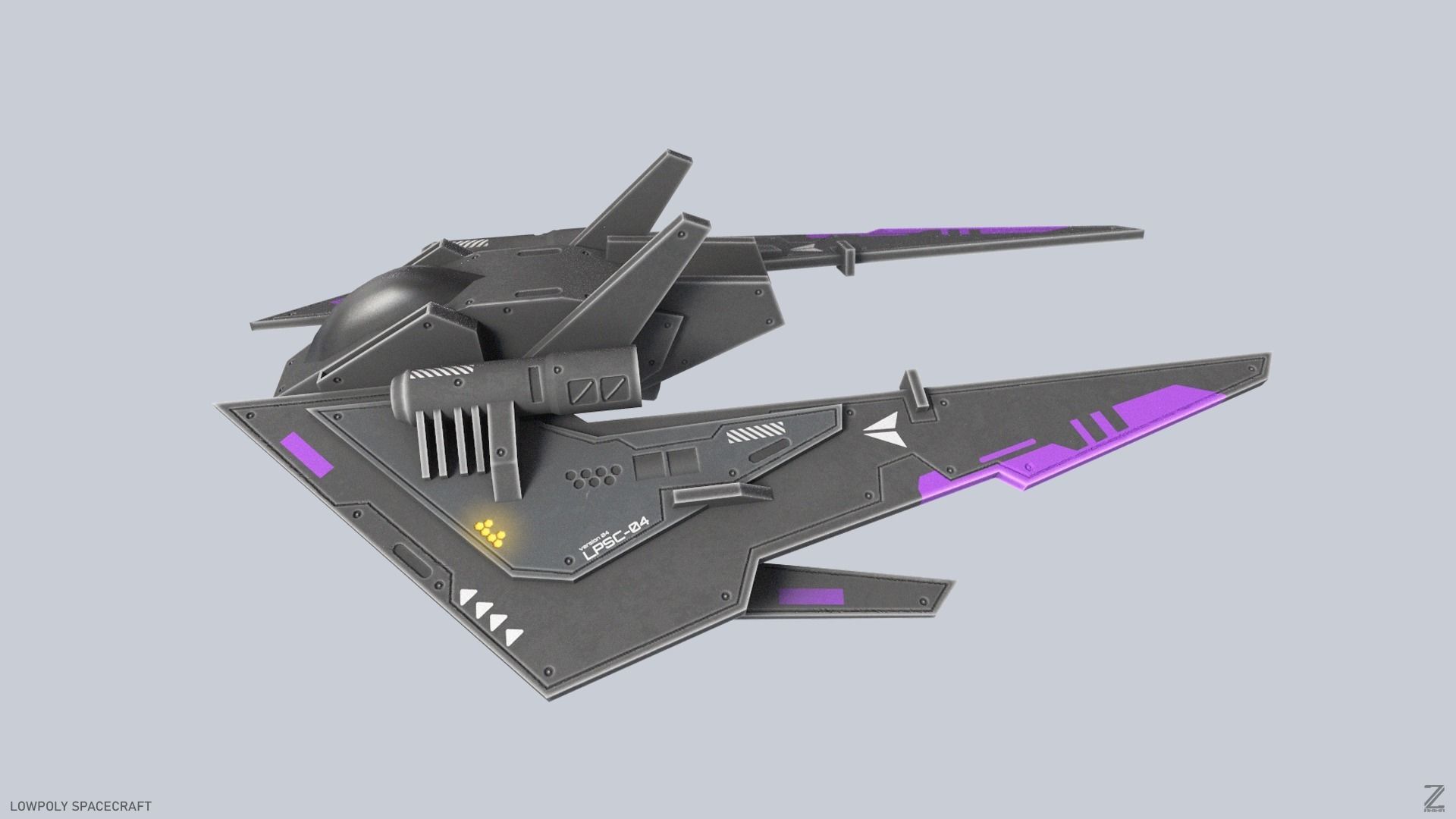 Low poly spacecraft Low-poly 3D model_1