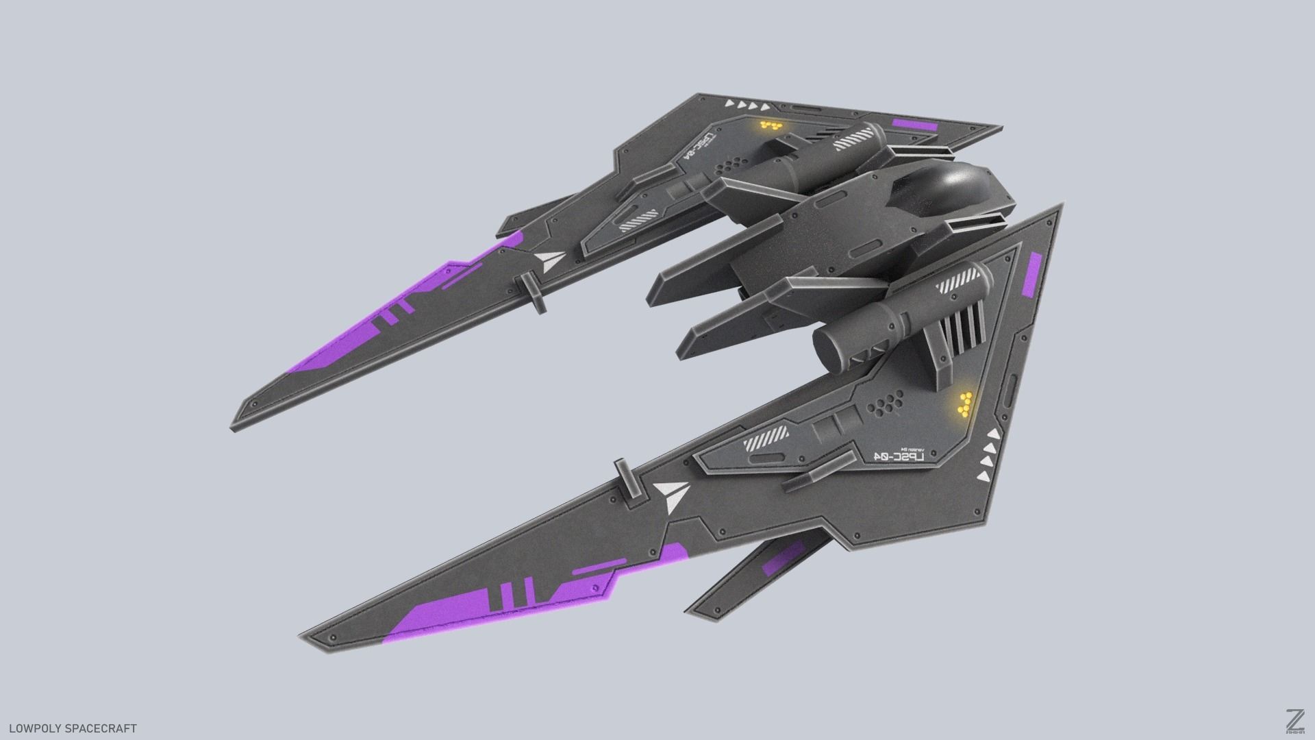 Low poly spacecraft Low-poly 3D model_5