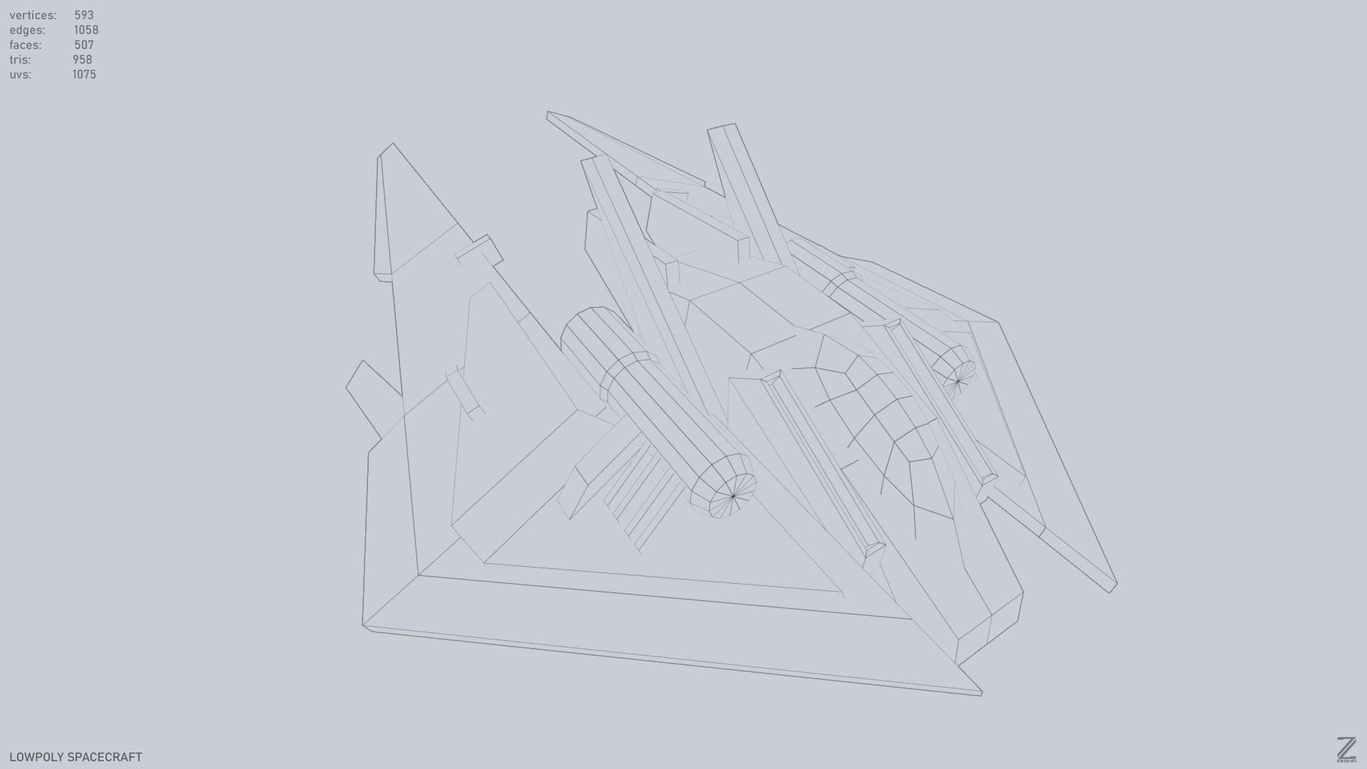 Low poly spacecraft Low-poly 3D model_14
