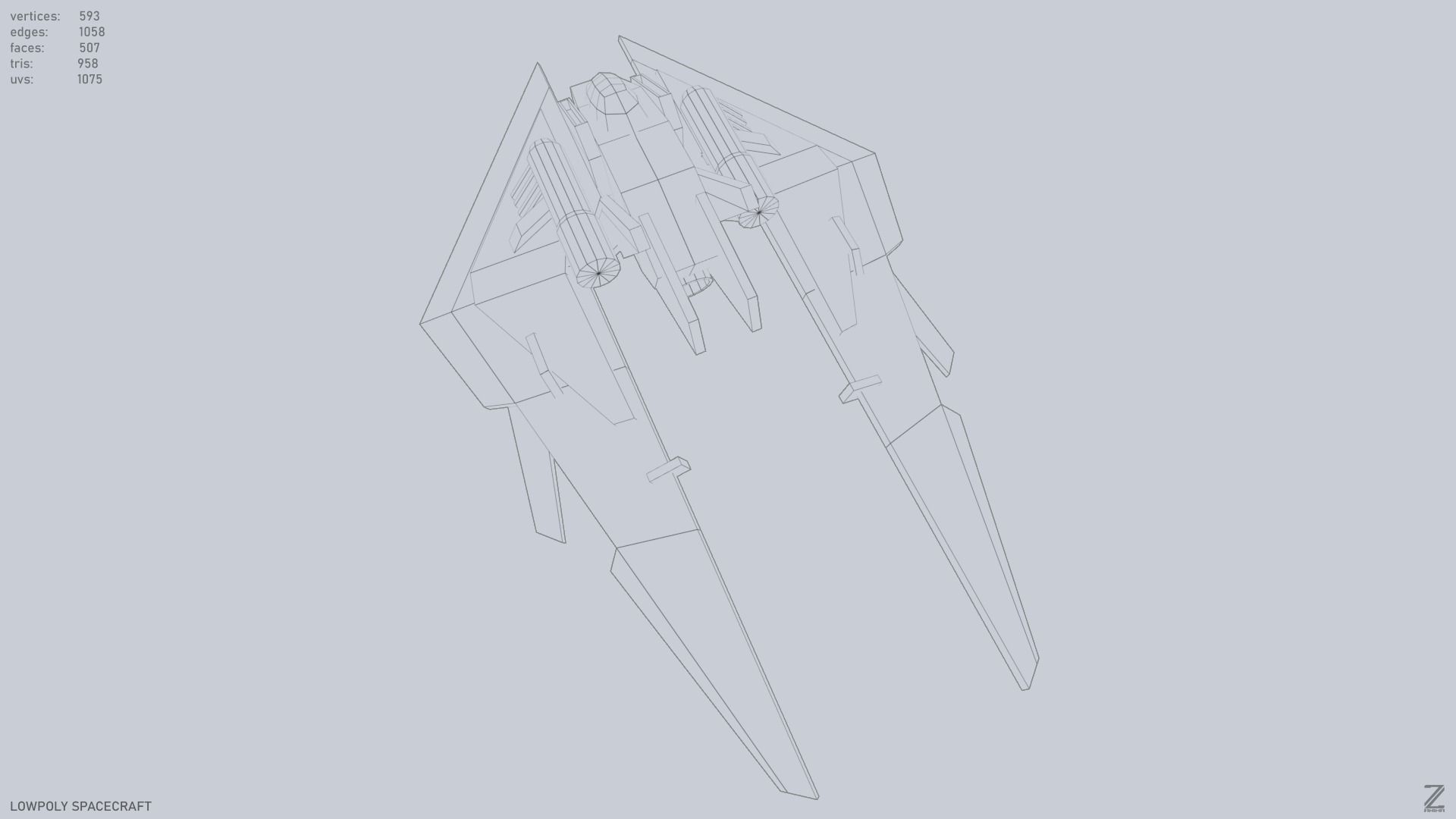 Low poly spacecraft Low-poly 3D model_10