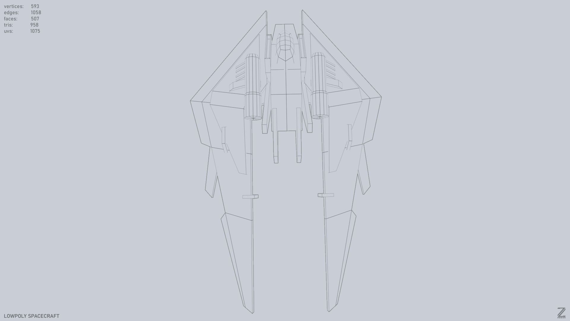 Low poly spacecraft Low-poly 3D model_11