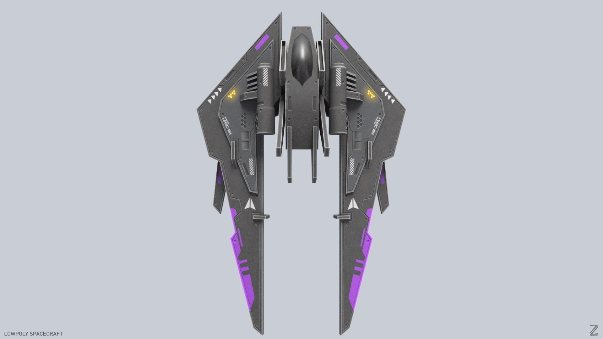 Low poly spacecraft Low-poly 3D model_4