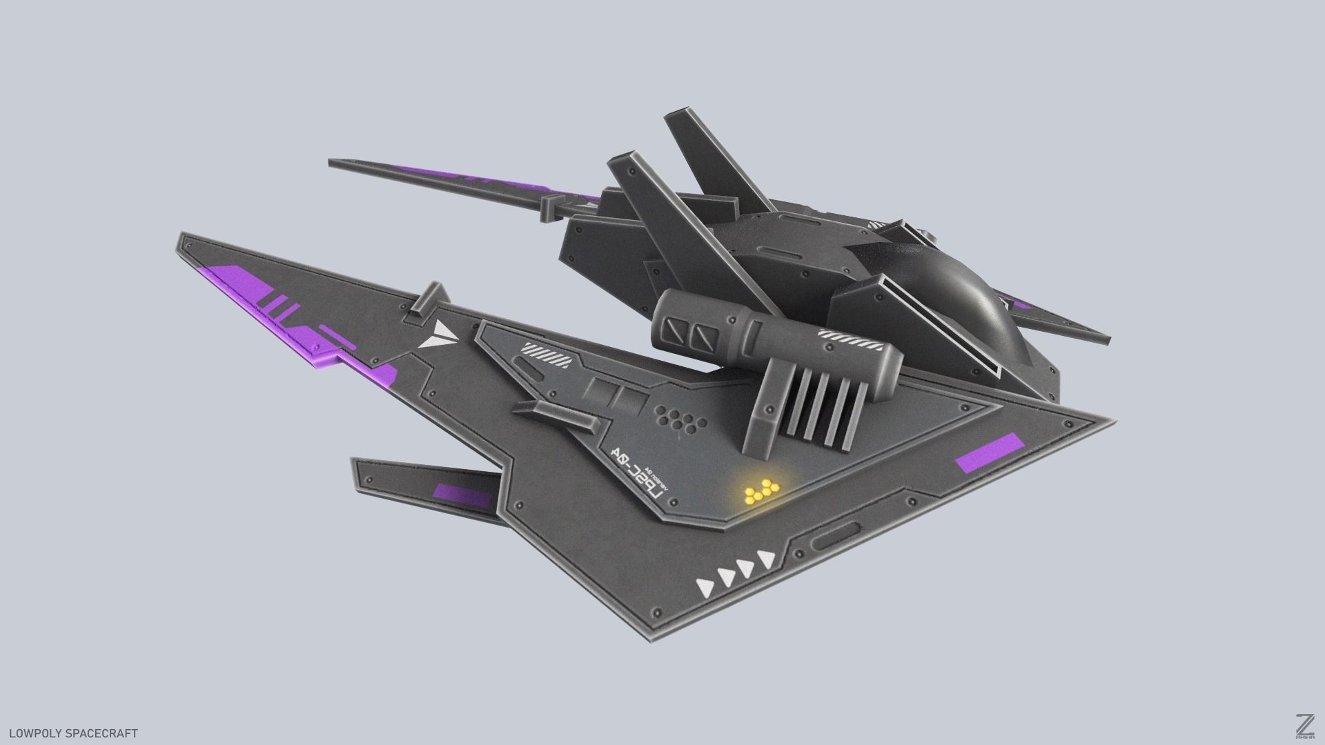 Low poly spacecraft Low-poly 3D model_6