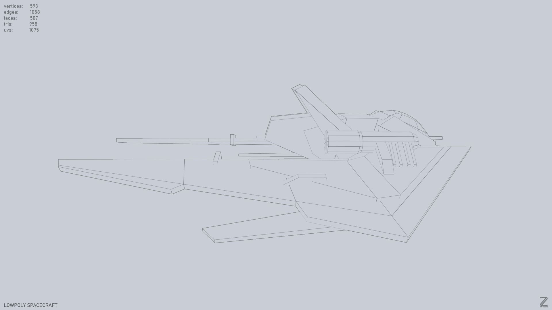 Low poly spacecraft Low-poly 3D model_13