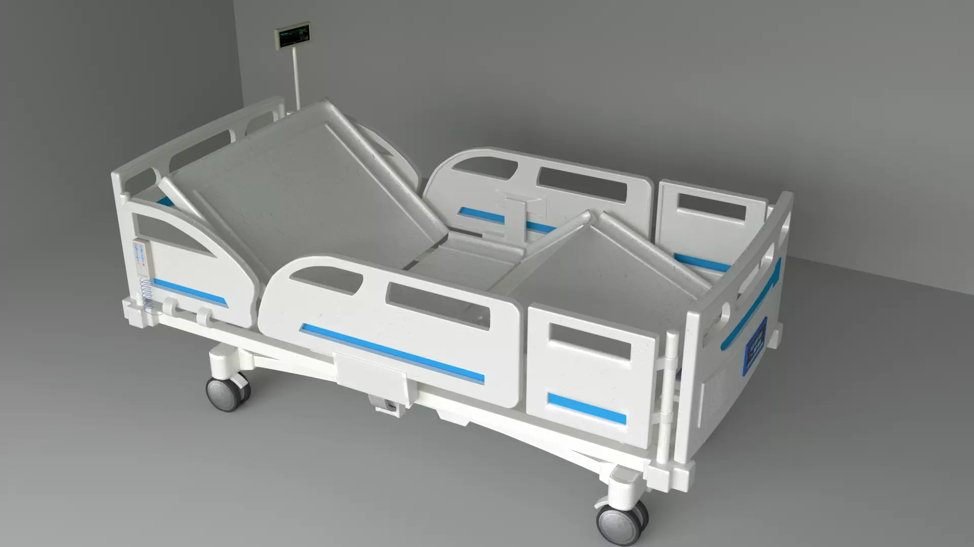 Hospital patient electrical bed 3D model 3D model