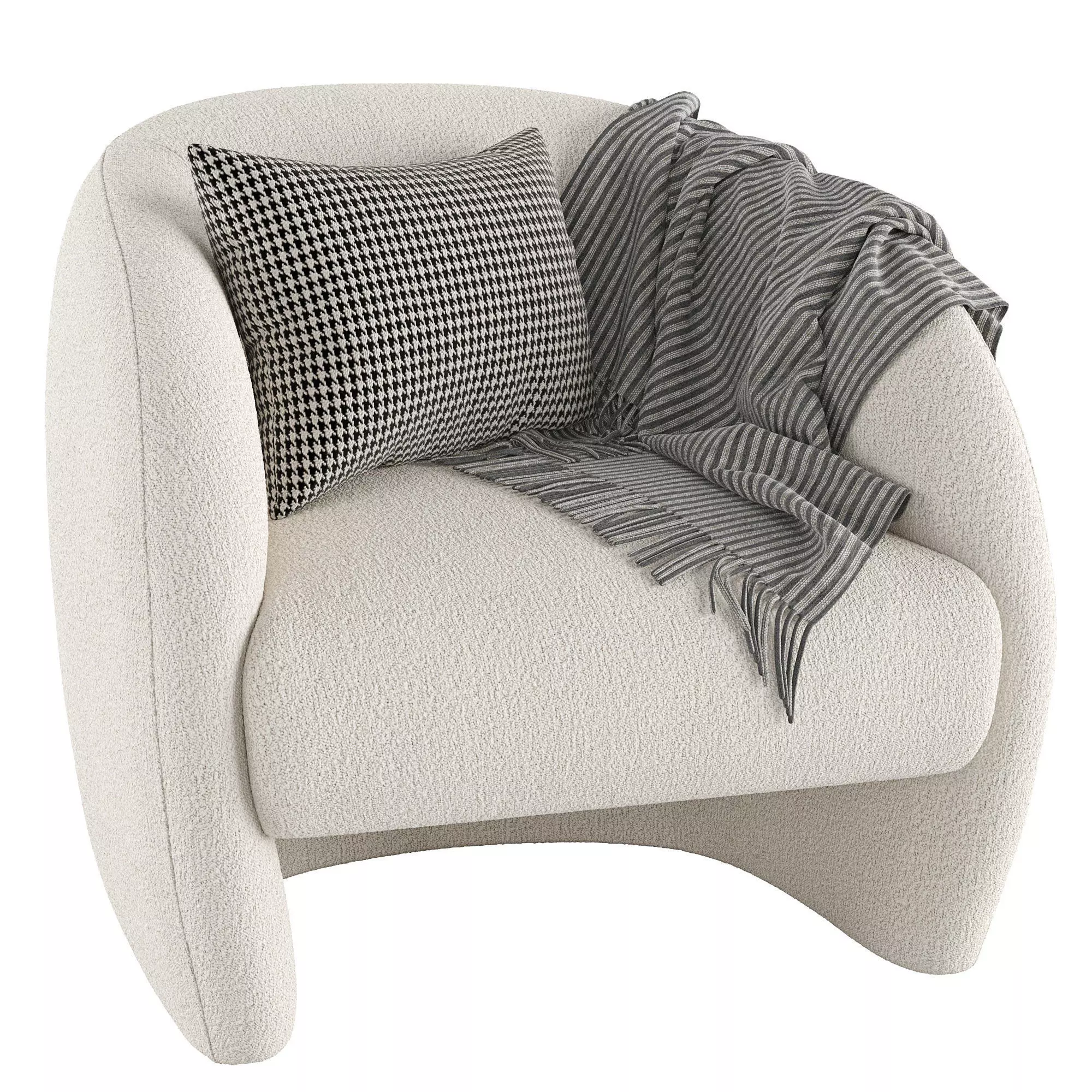 Cobble Fabric Occasional Armchair 3D model
