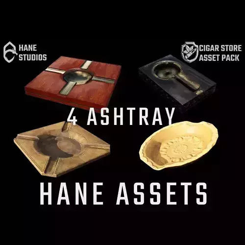 Vintage Ashtray Pack - Classic Low-poly 3D model