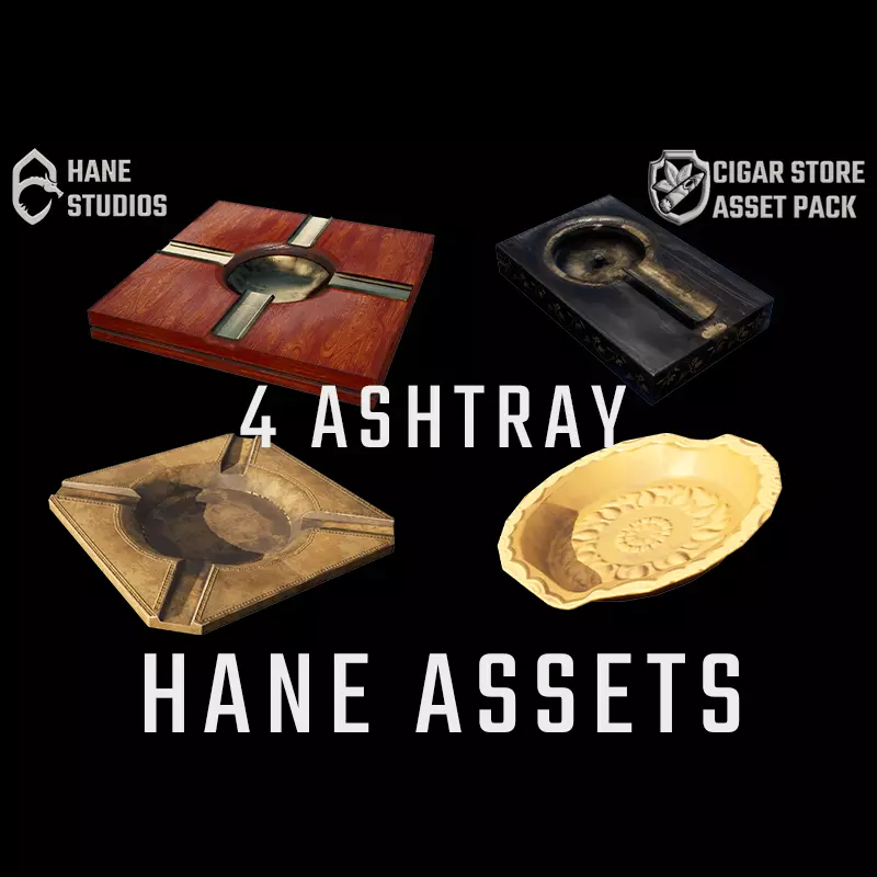 Vintage Ashtray Pack - Classic Low-poly 3D model