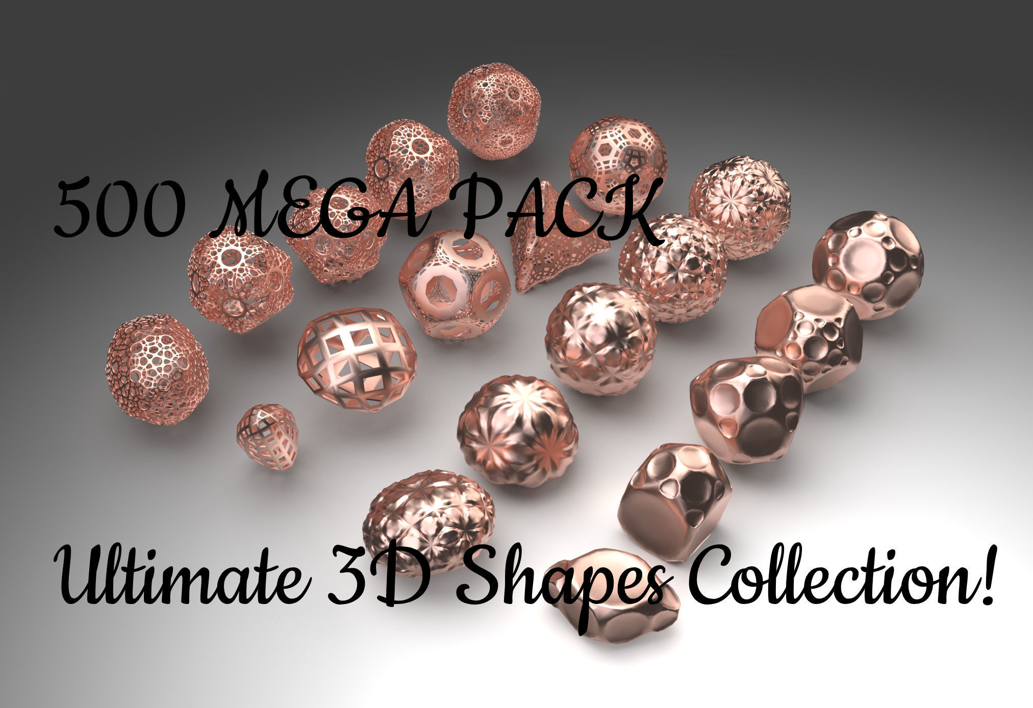 Ultimate 500 MEGA PACK 3D Shapes Collection 3D print model_1