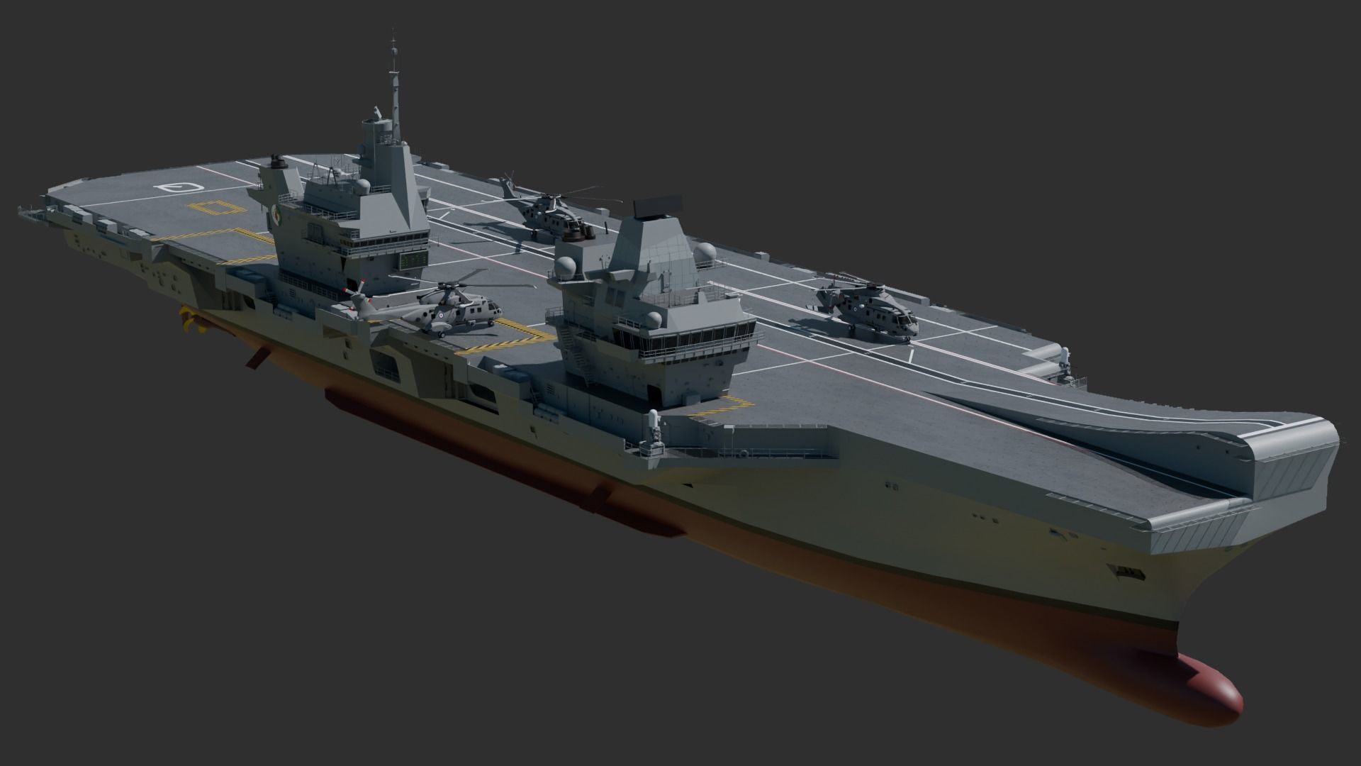 Queen Elizabeth Class Aircraft Carrier 3D model_9
