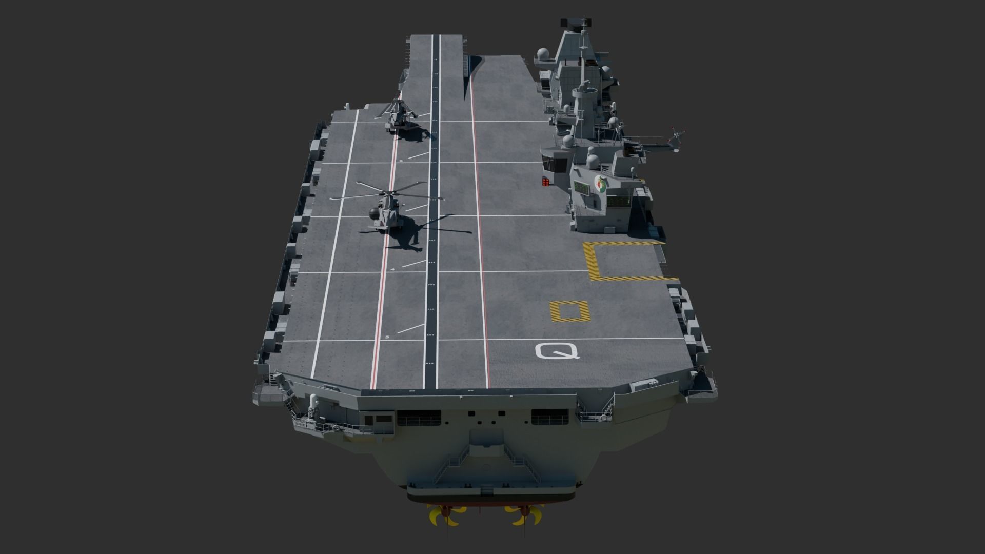 Queen Elizabeth Class Aircraft Carrier 3D model_3