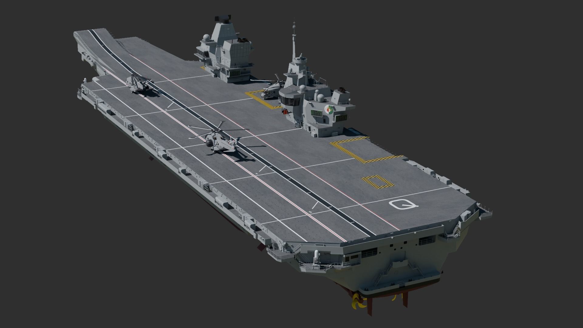 Queen Elizabeth Class Aircraft Carrier 3D model_7