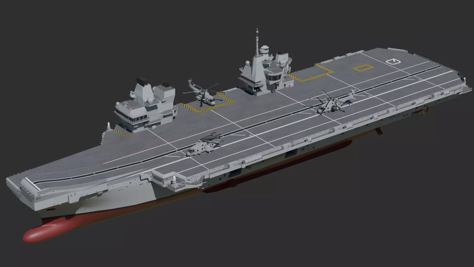 Queen Elizabeth Class Aircraft Carrier 3D model_0