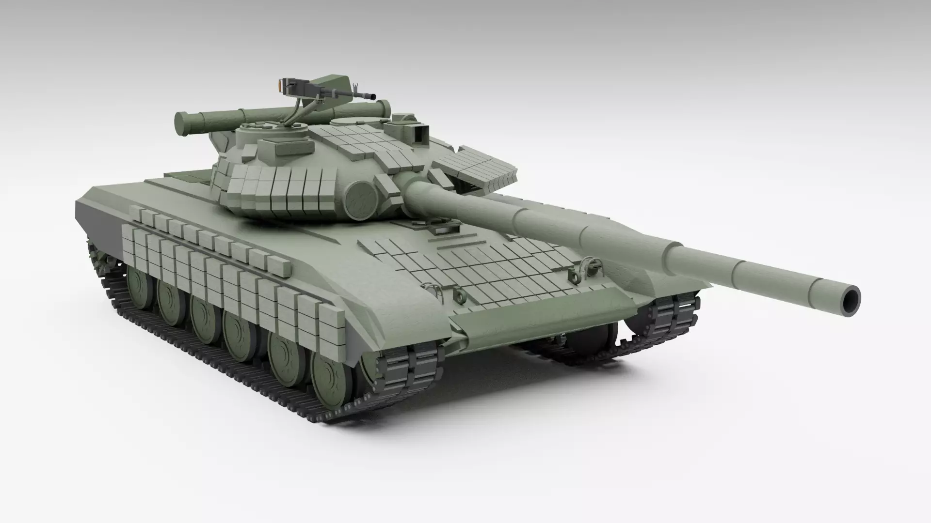 T-64 BV MBT Low-poly 3D model_0