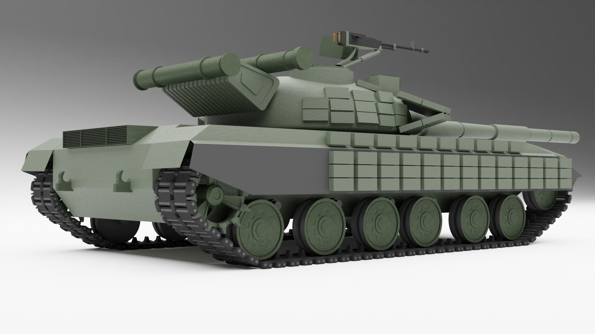 T-64 BV MBT Low-poly 3D model_5