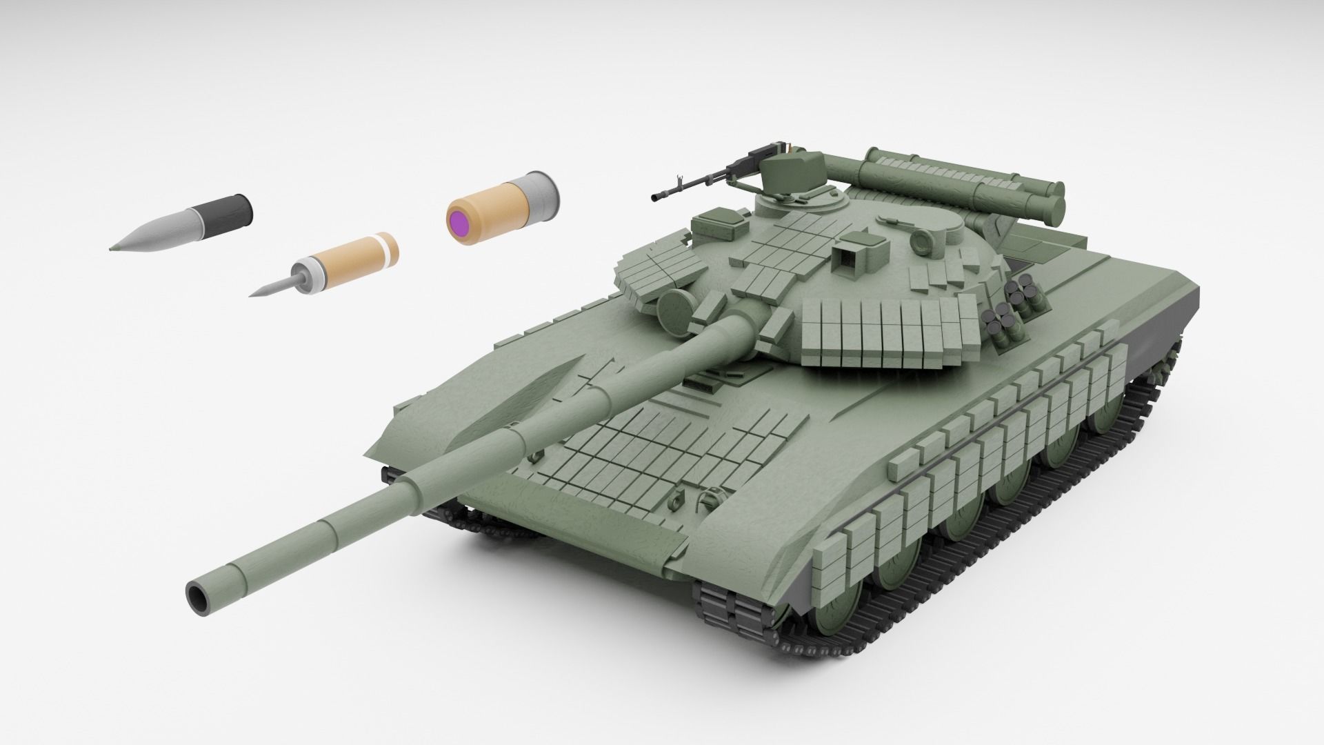 T-64 BV MBT Low-poly 3D model_1