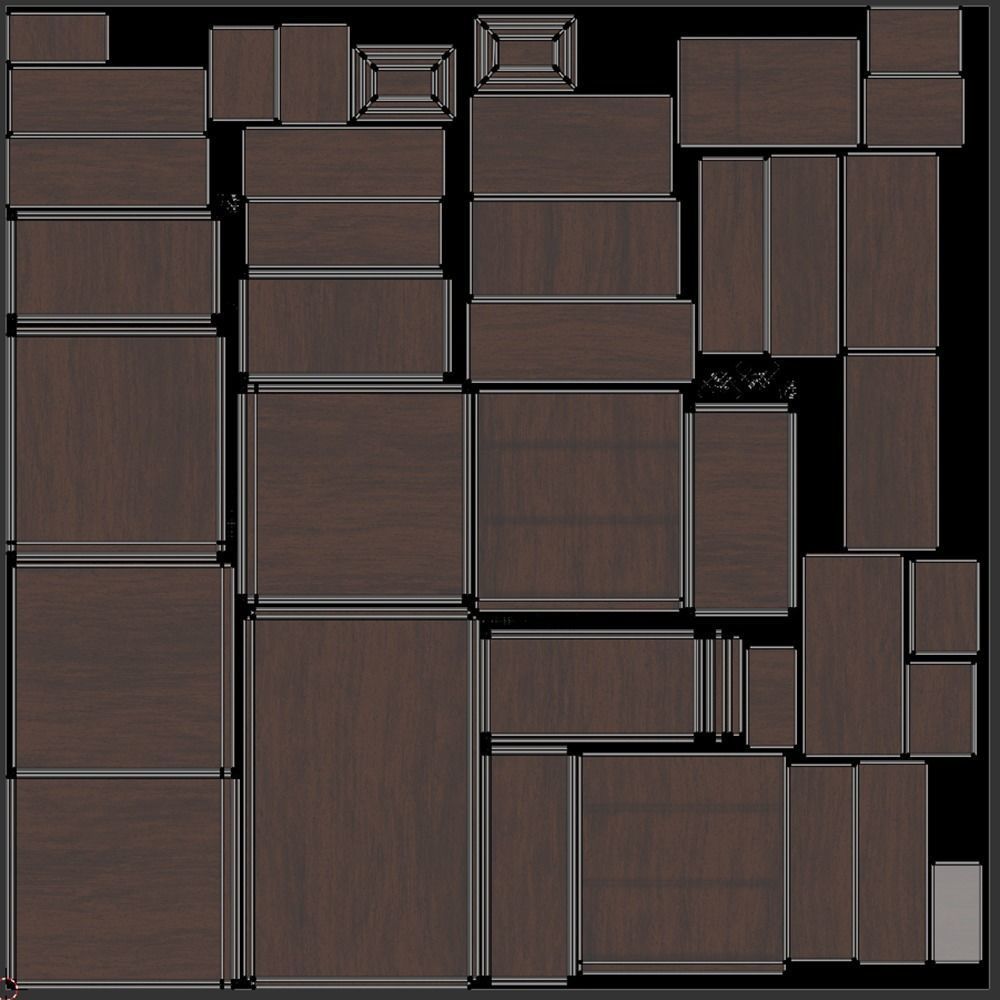 Wooden Desk 3D model_11