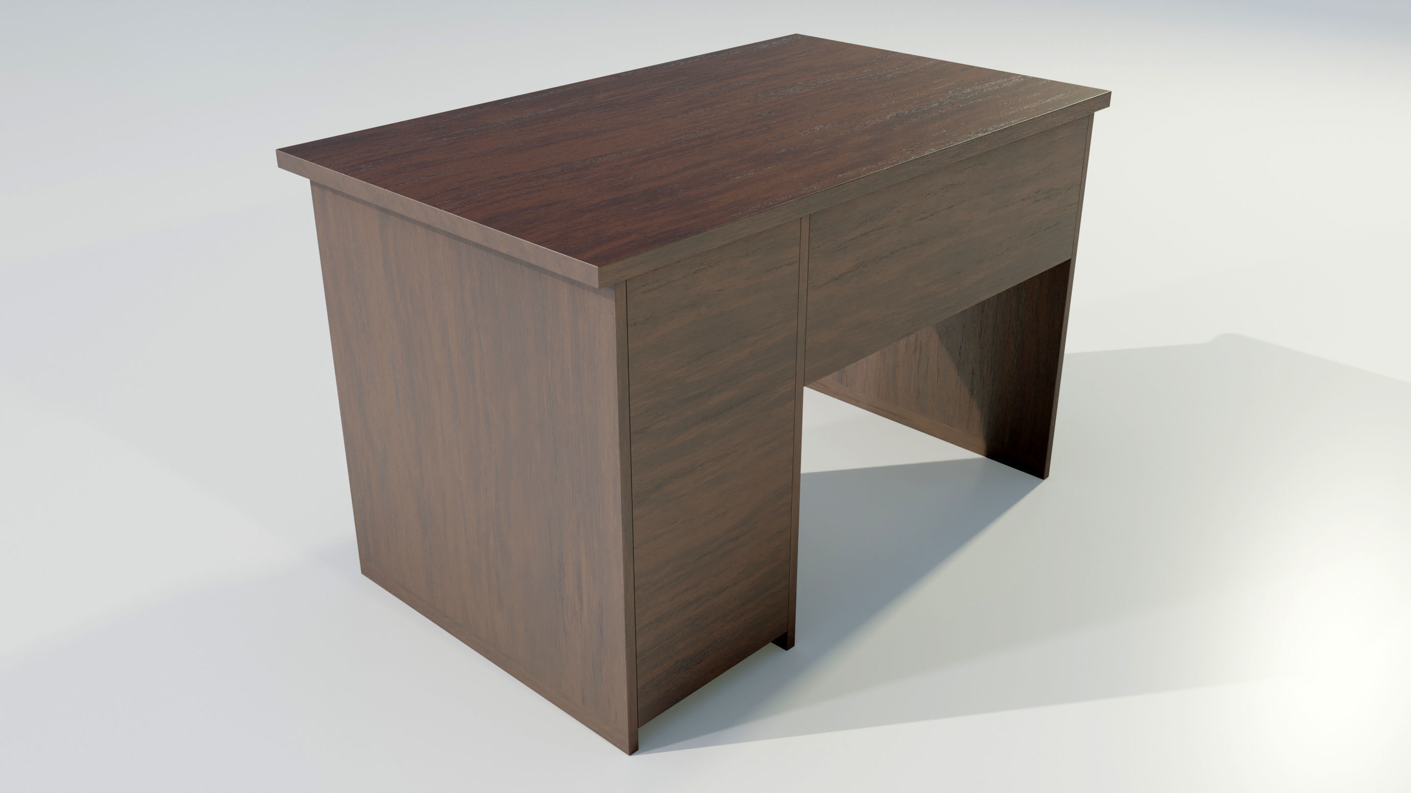 Wooden Desk 3D model_4