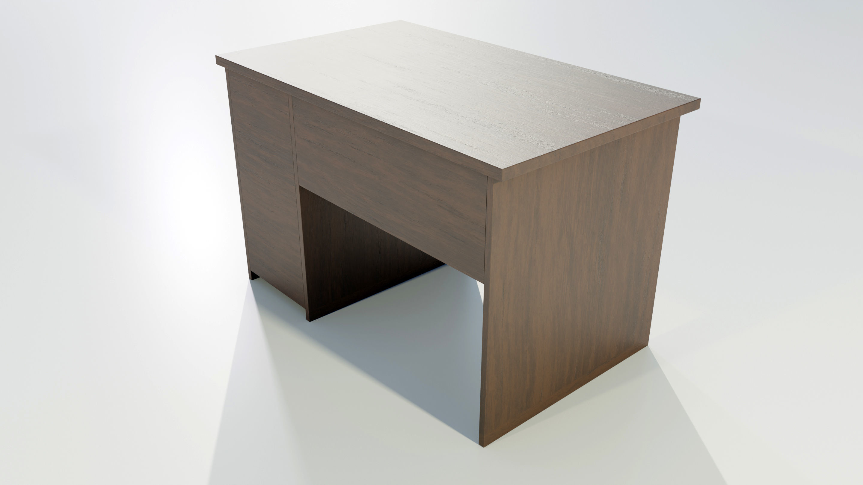 Wooden Desk 3D model_5