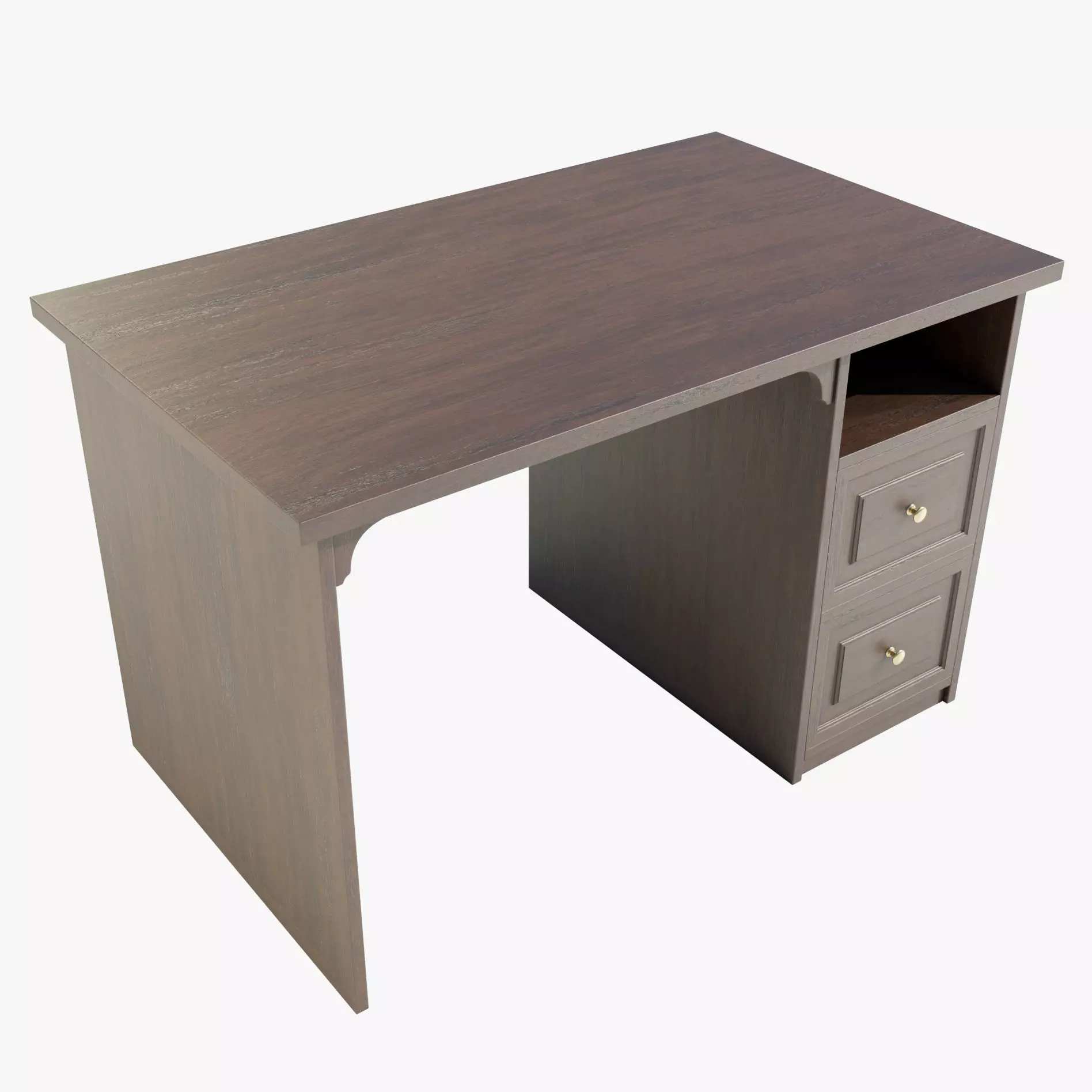 Wooden Desk 3D model_0