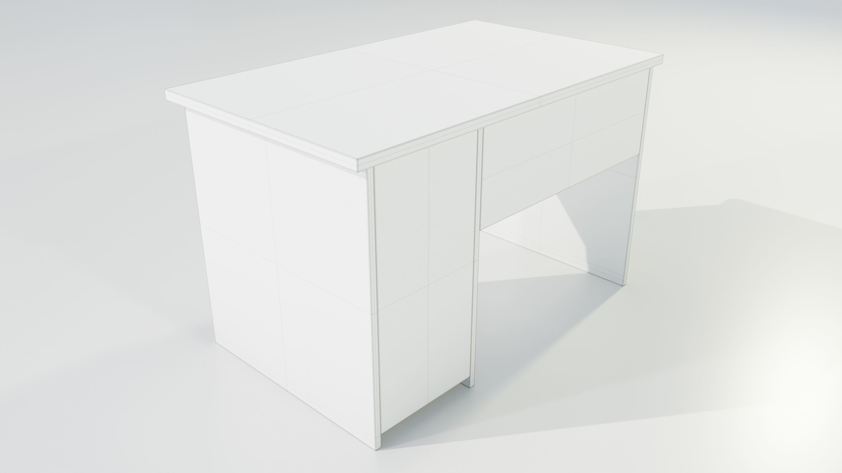 Wooden Desk 3D model_14