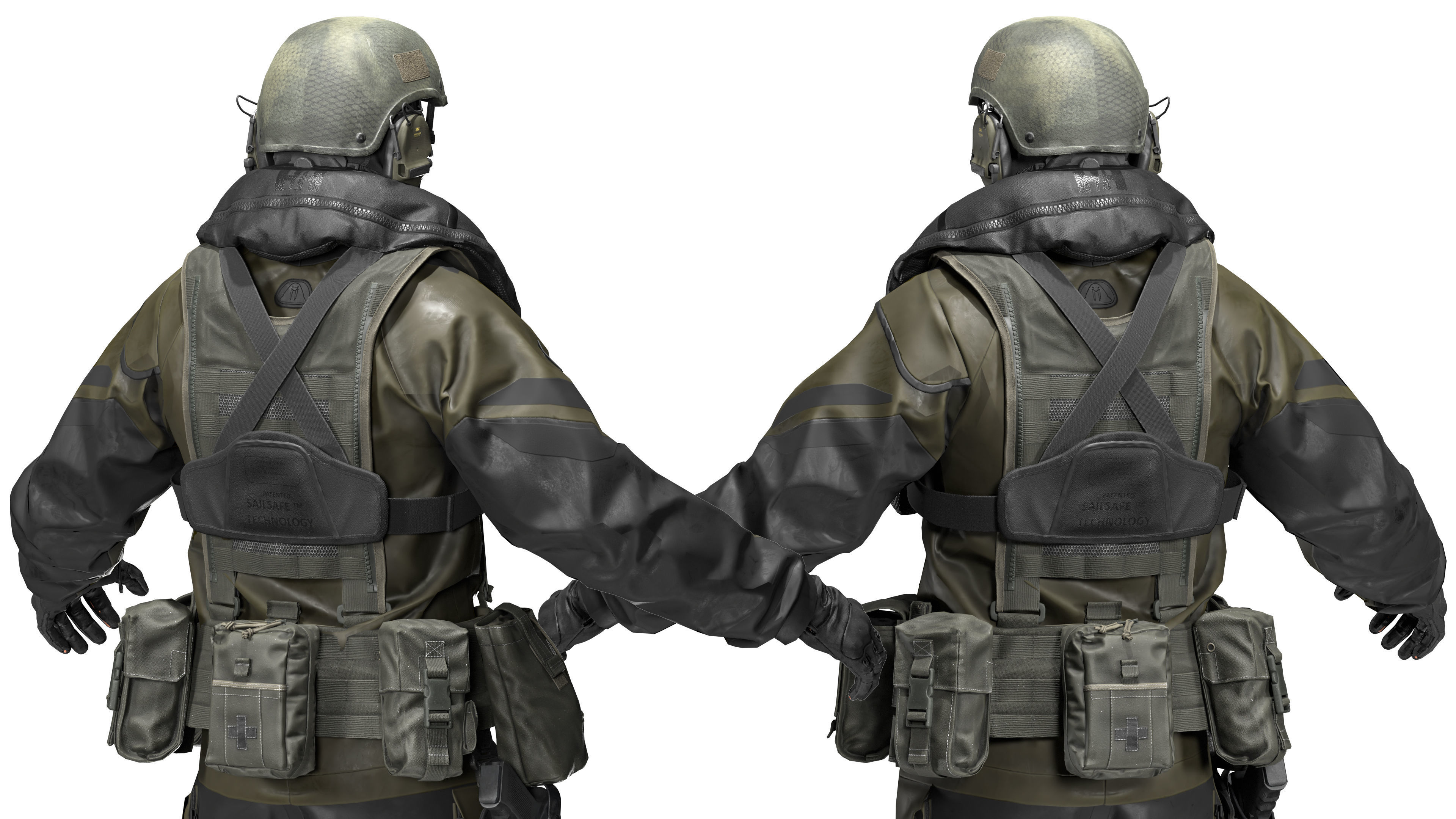 DANISH FROGMAN OPERATOR RIGGED CHARACTER Low-poly 3D model_8