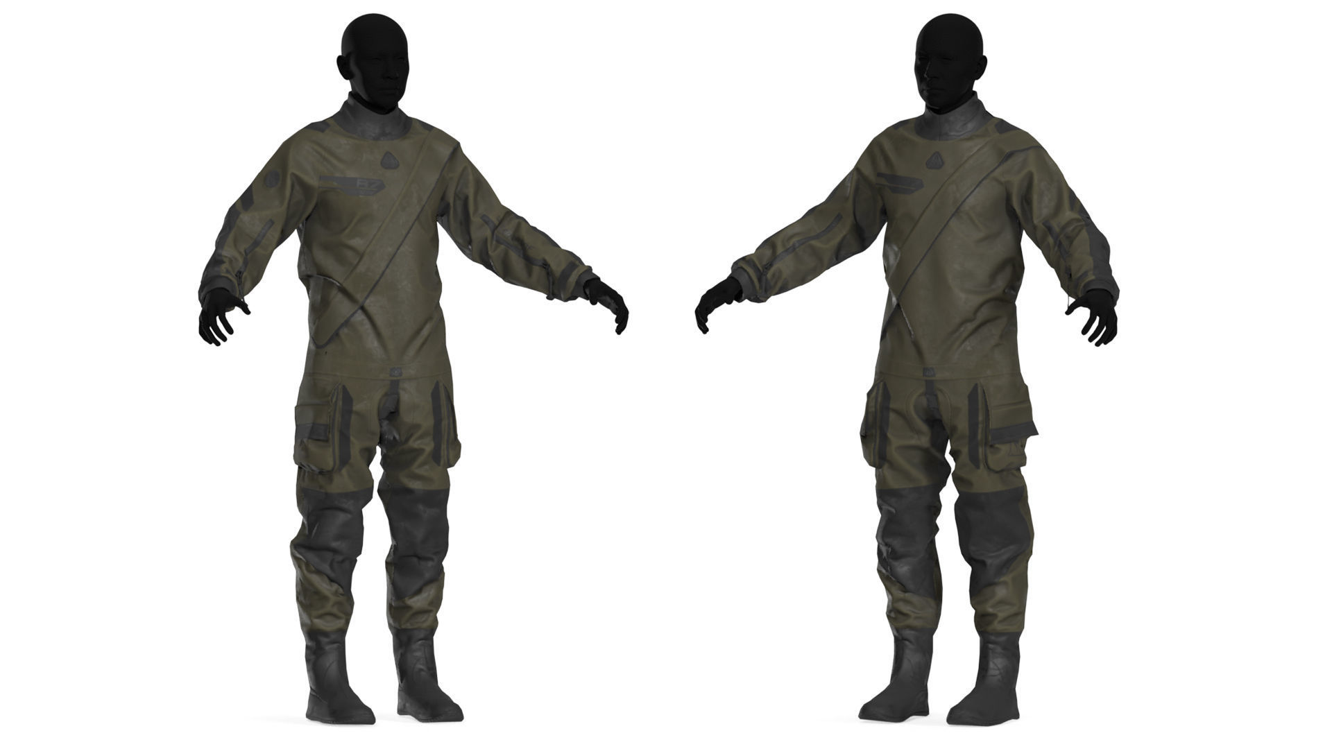DANISH FROGMAN OPERATOR RIGGED CHARACTER Low-poly 3D model_11
