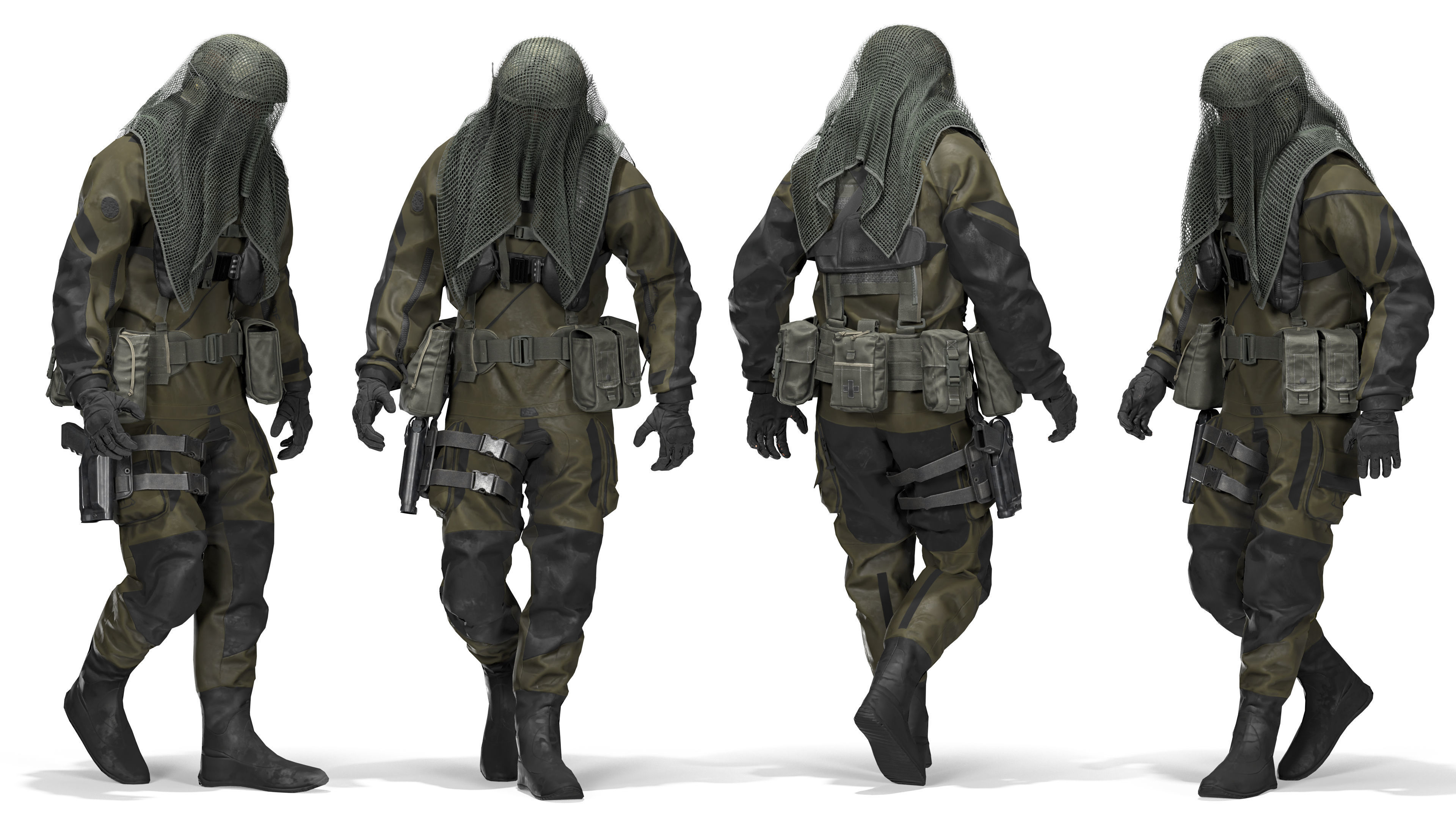 DANISH FROGMAN OPERATOR RIGGED CHARACTER Low-poly 3D model_5