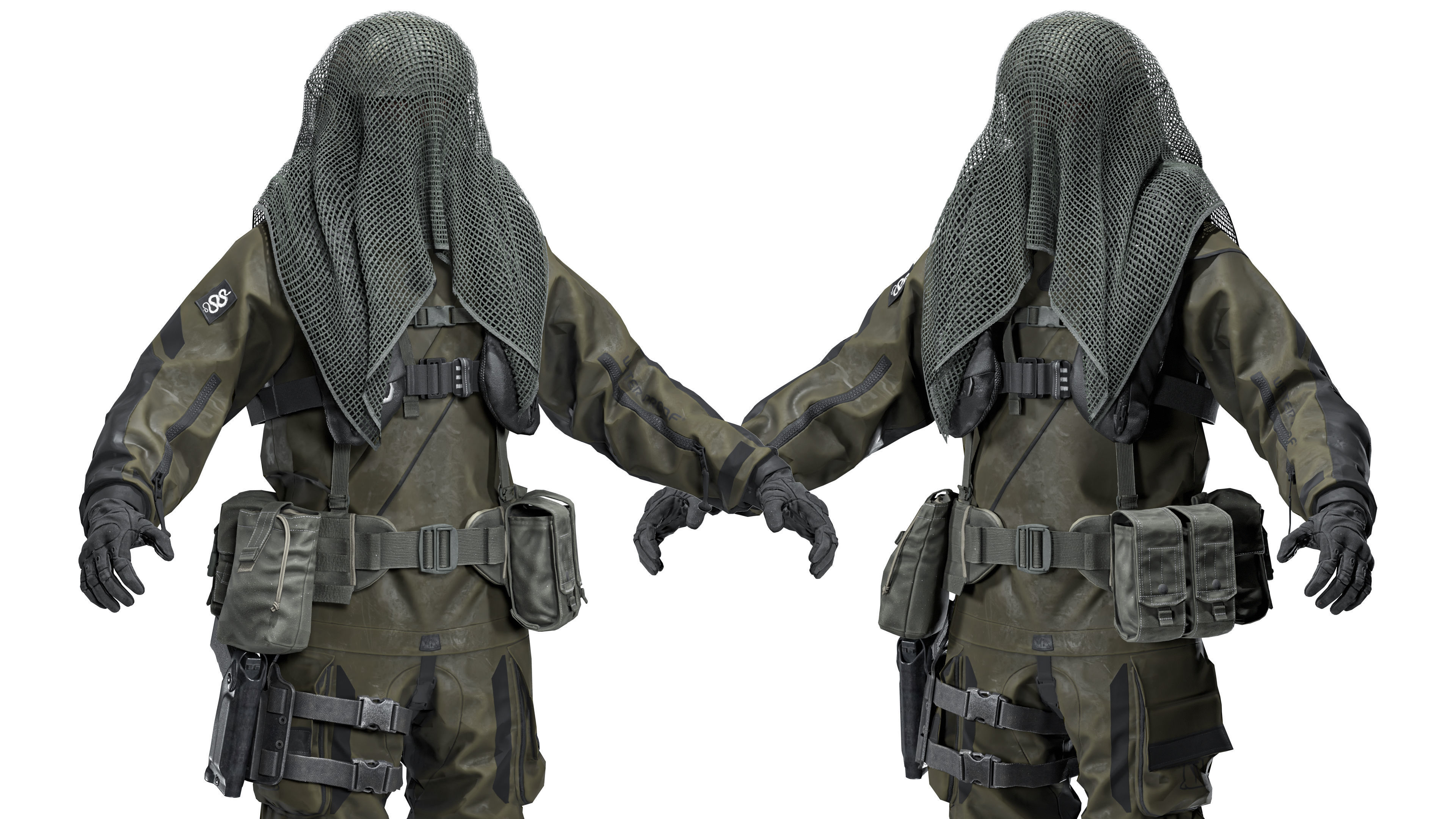 DANISH FROGMAN OPERATOR RIGGED CHARACTER Low-poly 3D model_0